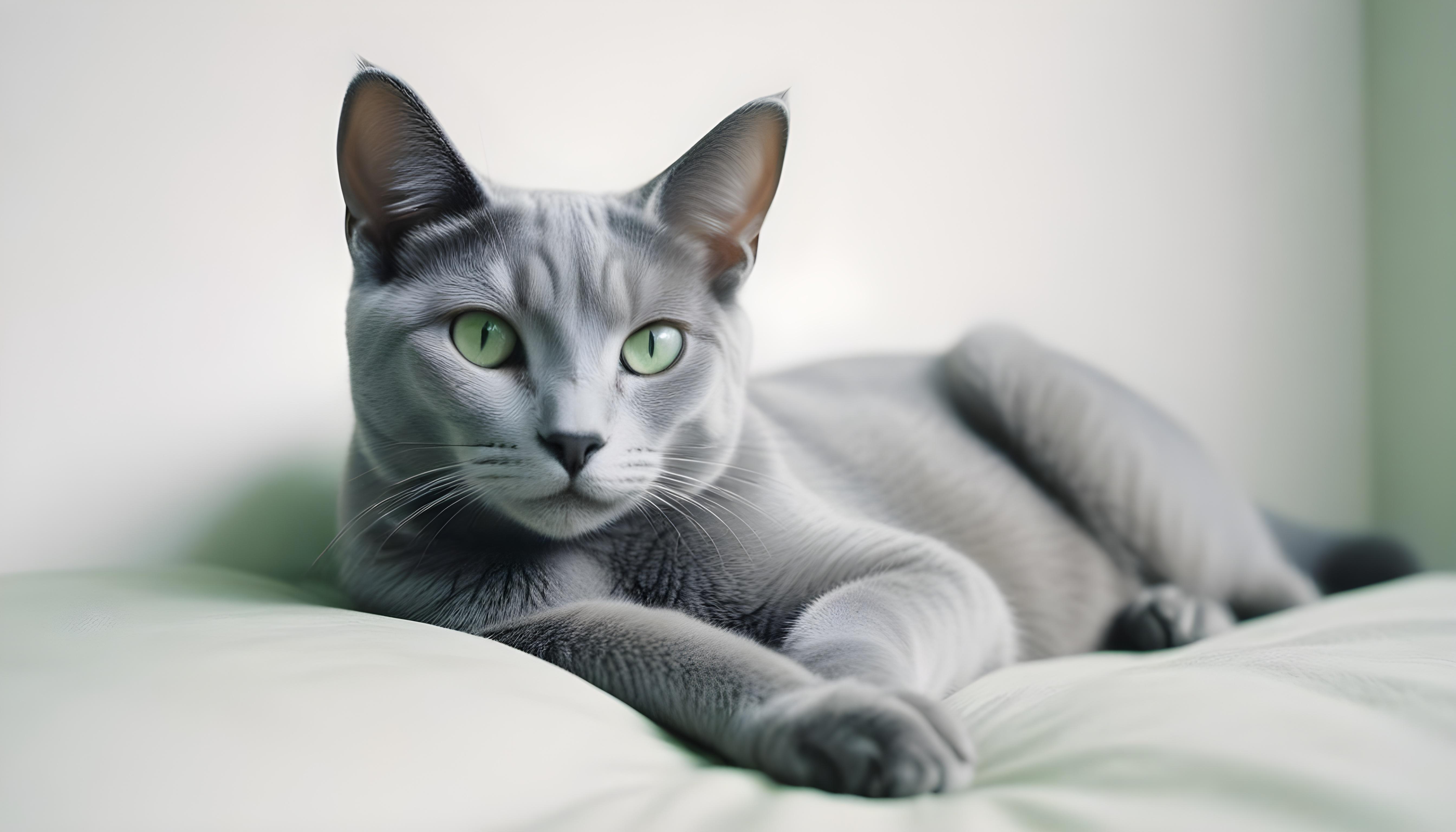 Beautiful Domestic Cat Portrait Isolated on Clean Background