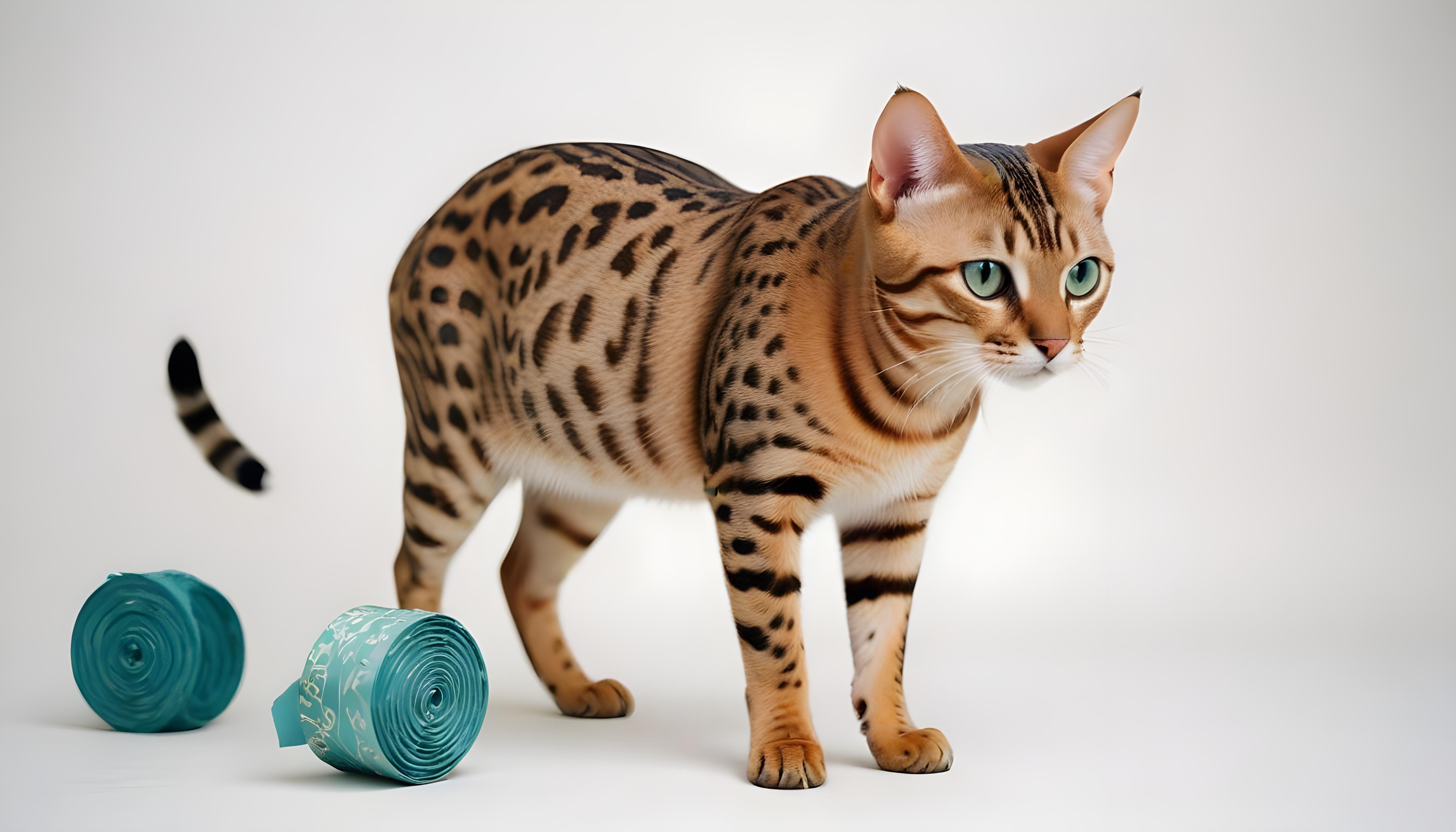 Beautiful Domestic Cat Portrait Isolated on Clean Background