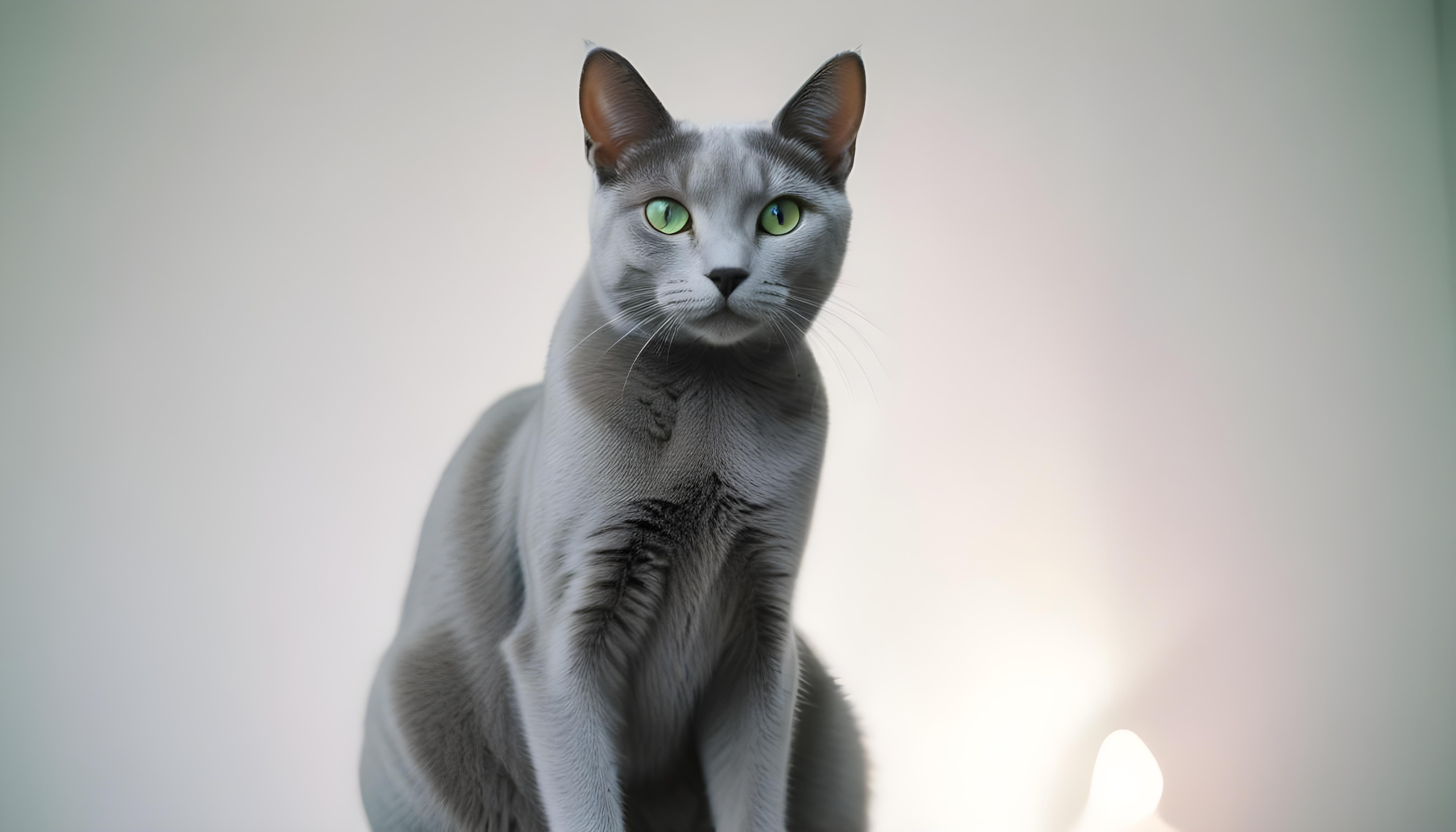 Beautiful Domestic Cat Portrait Isolated on Clean Background