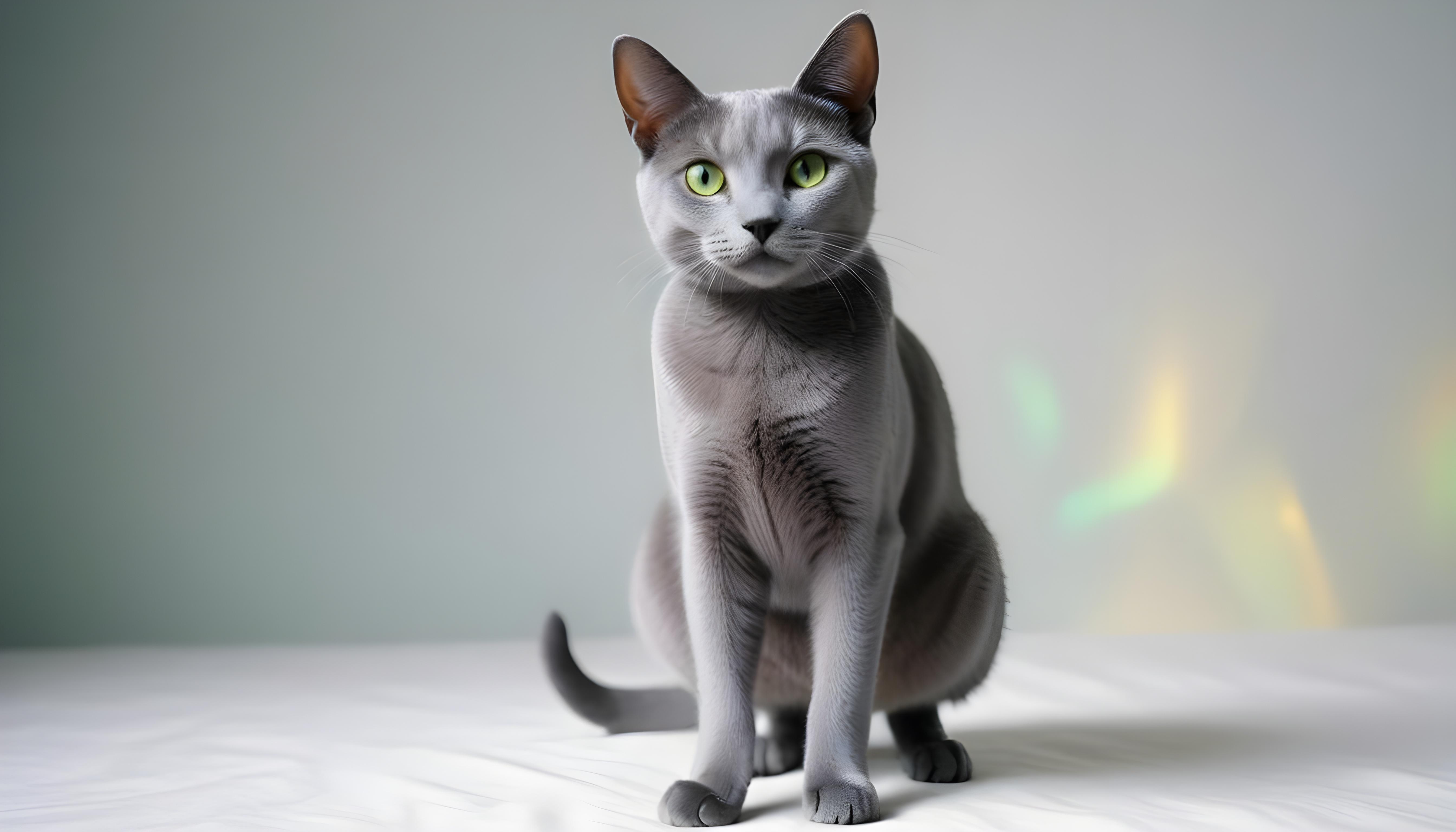 Beautiful Domestic Cat Portrait Isolated on Clean Background