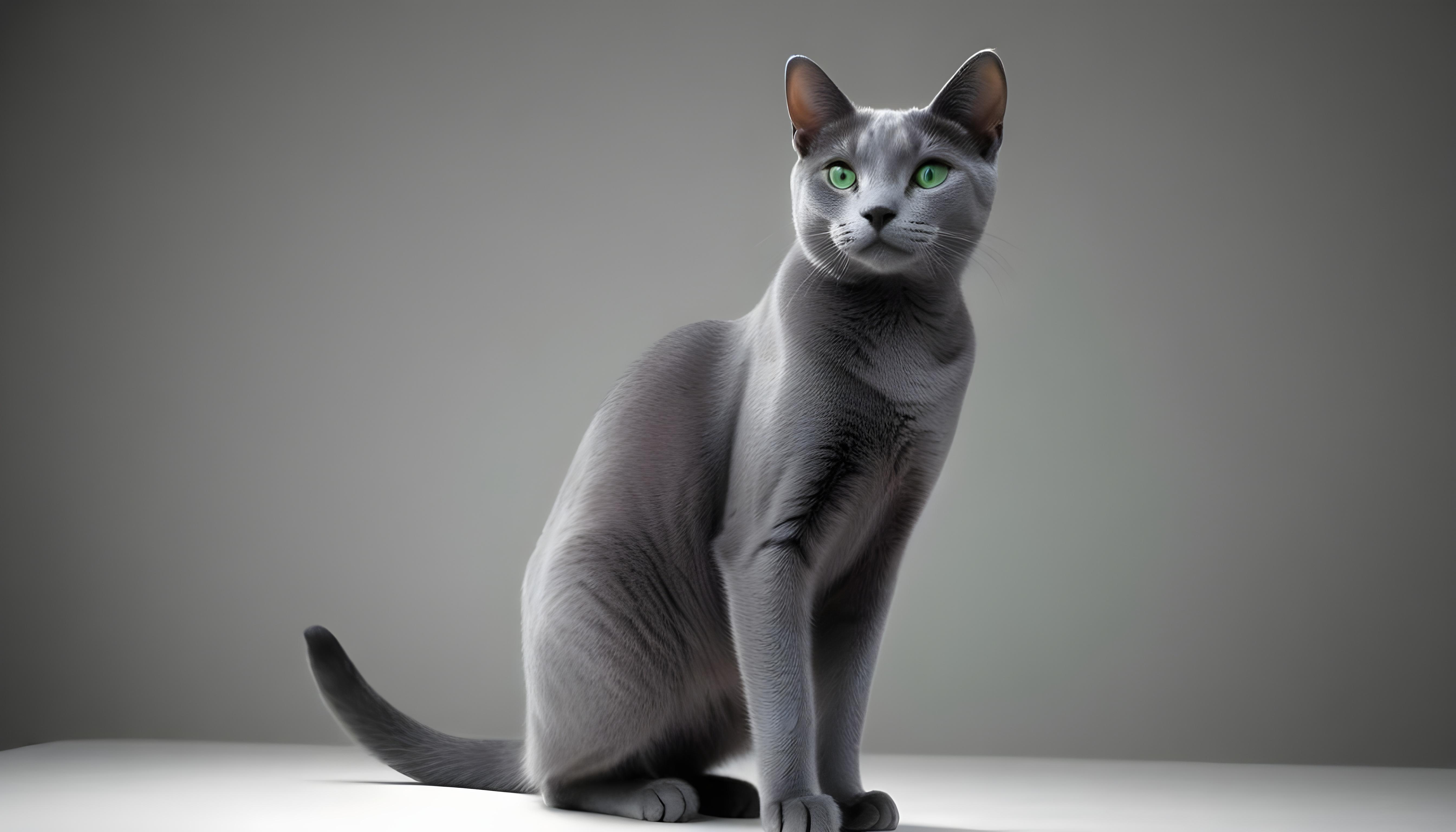 Beautiful Domestic Cat Portrait Isolated on Clean Background