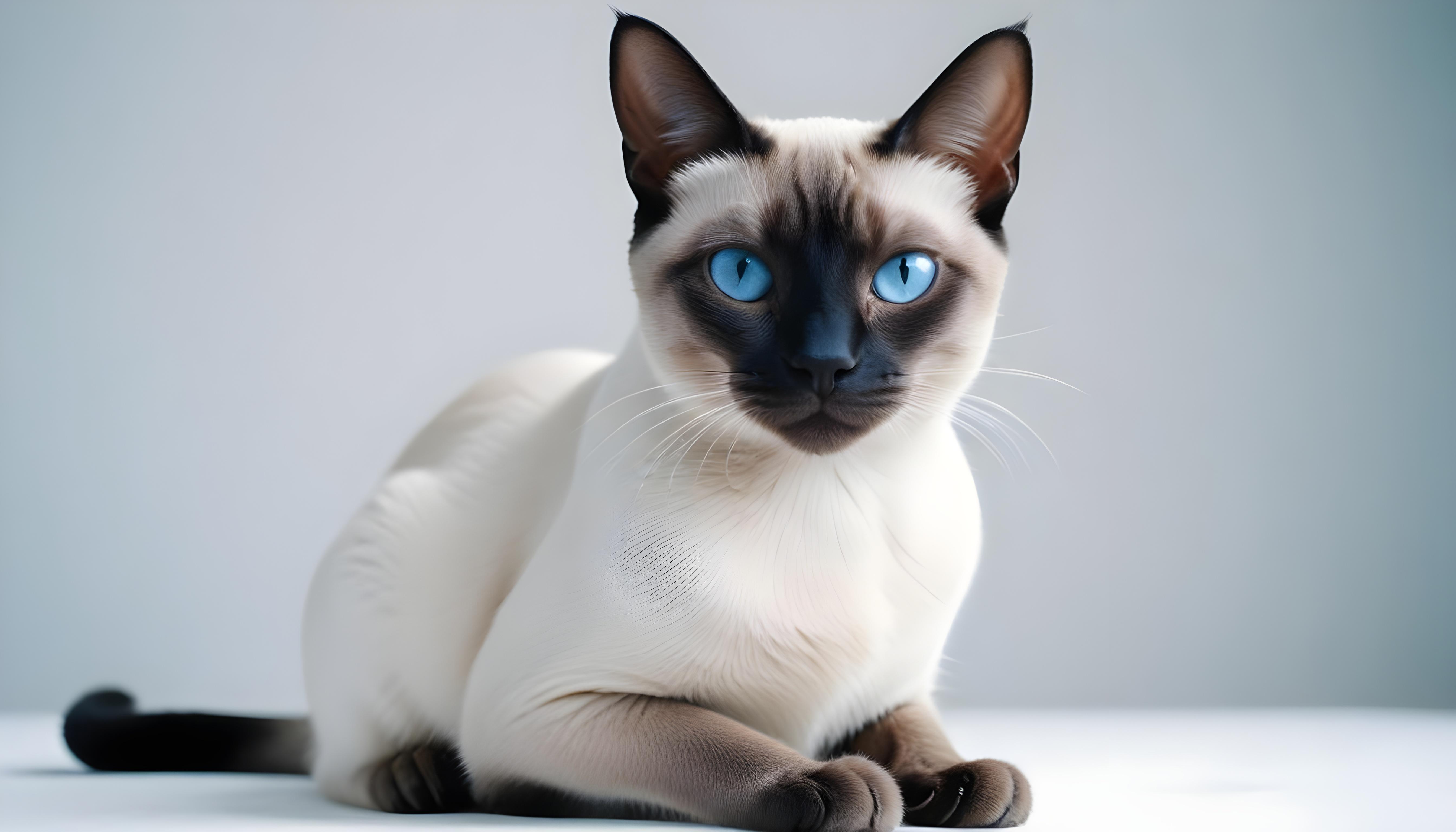 Beautiful Domestic Cat Portrait Isolated on Clean Background