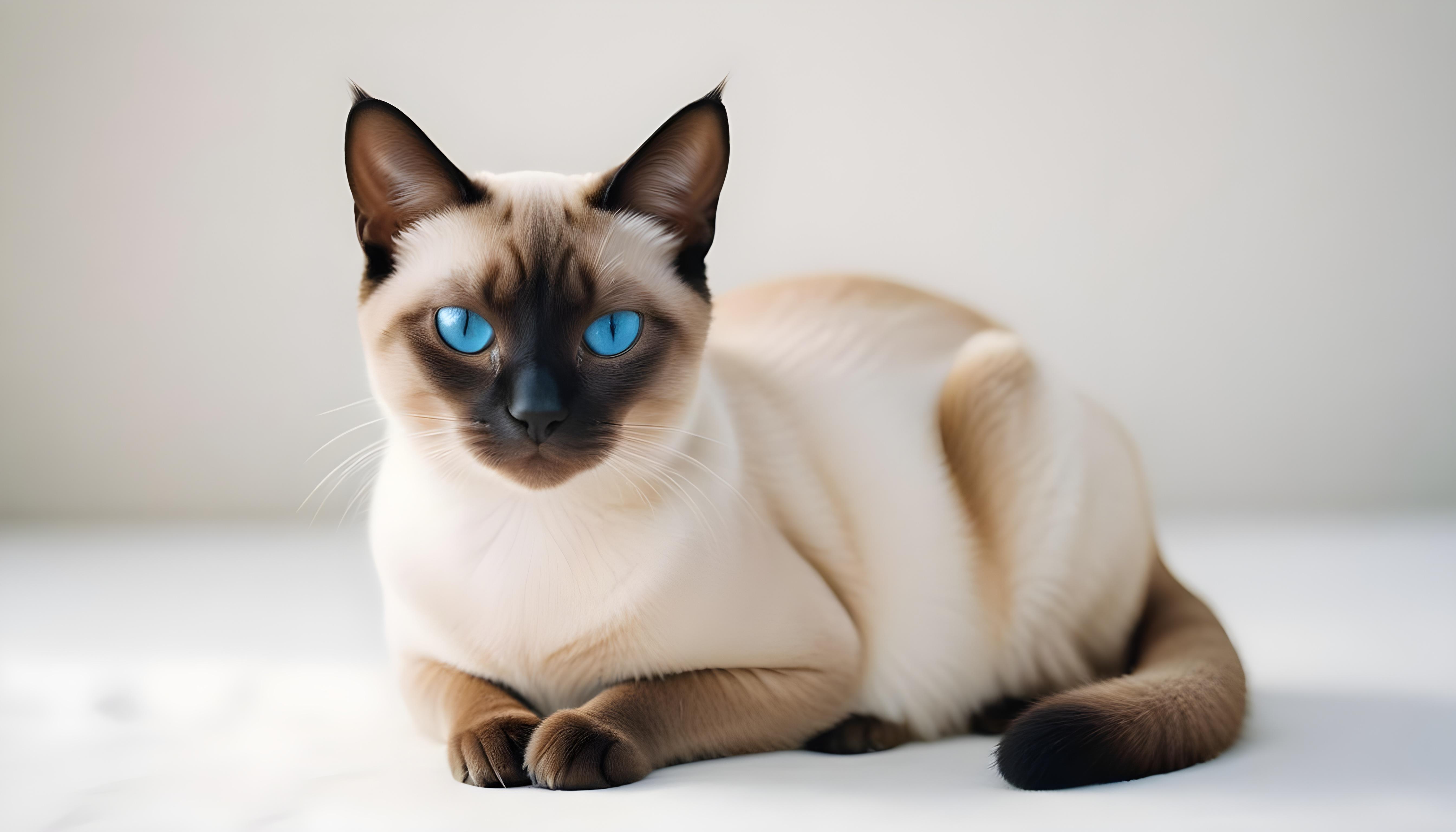 Beautiful Domestic Cat Portrait Isolated on Clean Background