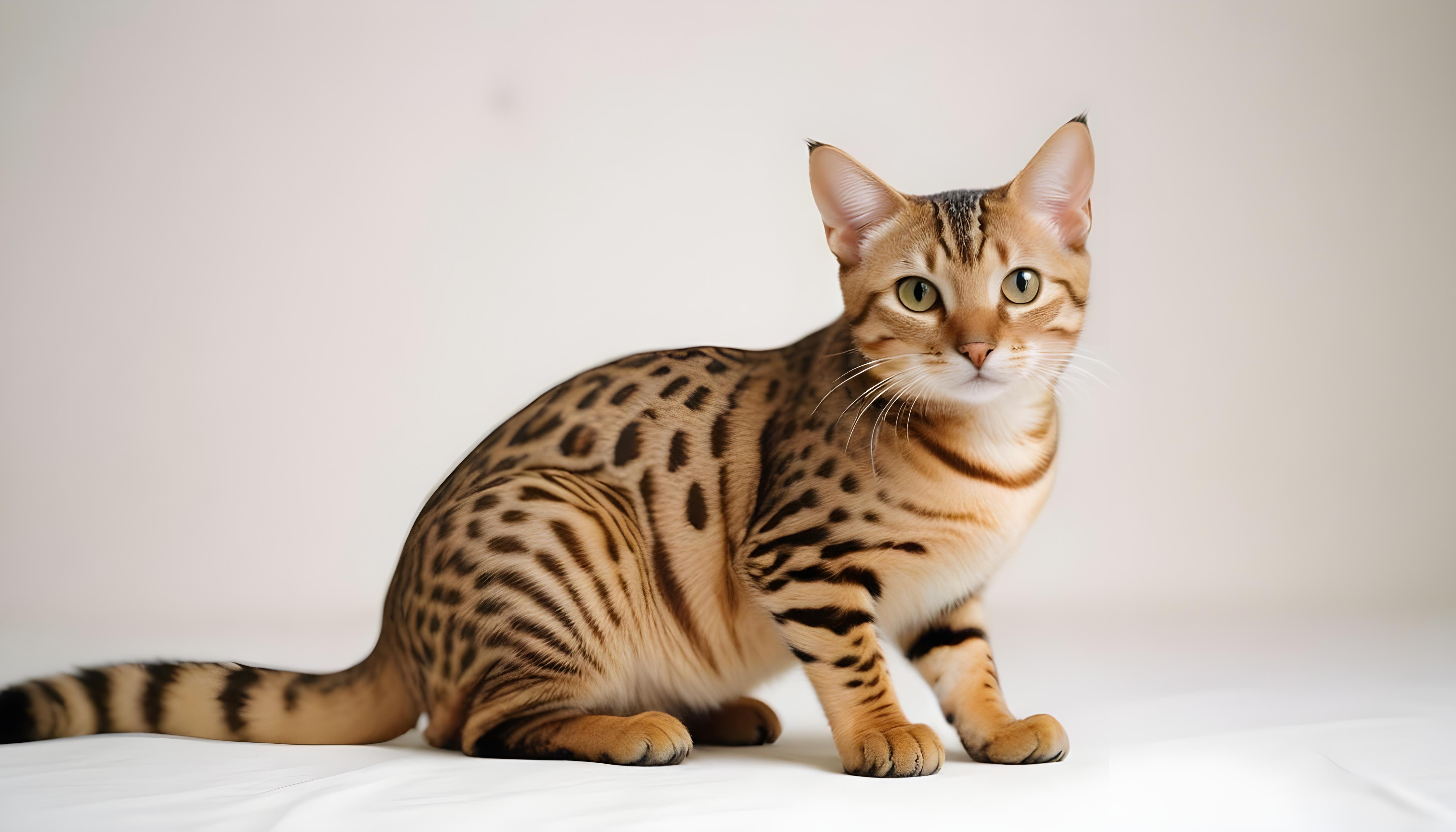 Beautiful Domestic Cat Portrait Isolated on Clean Background