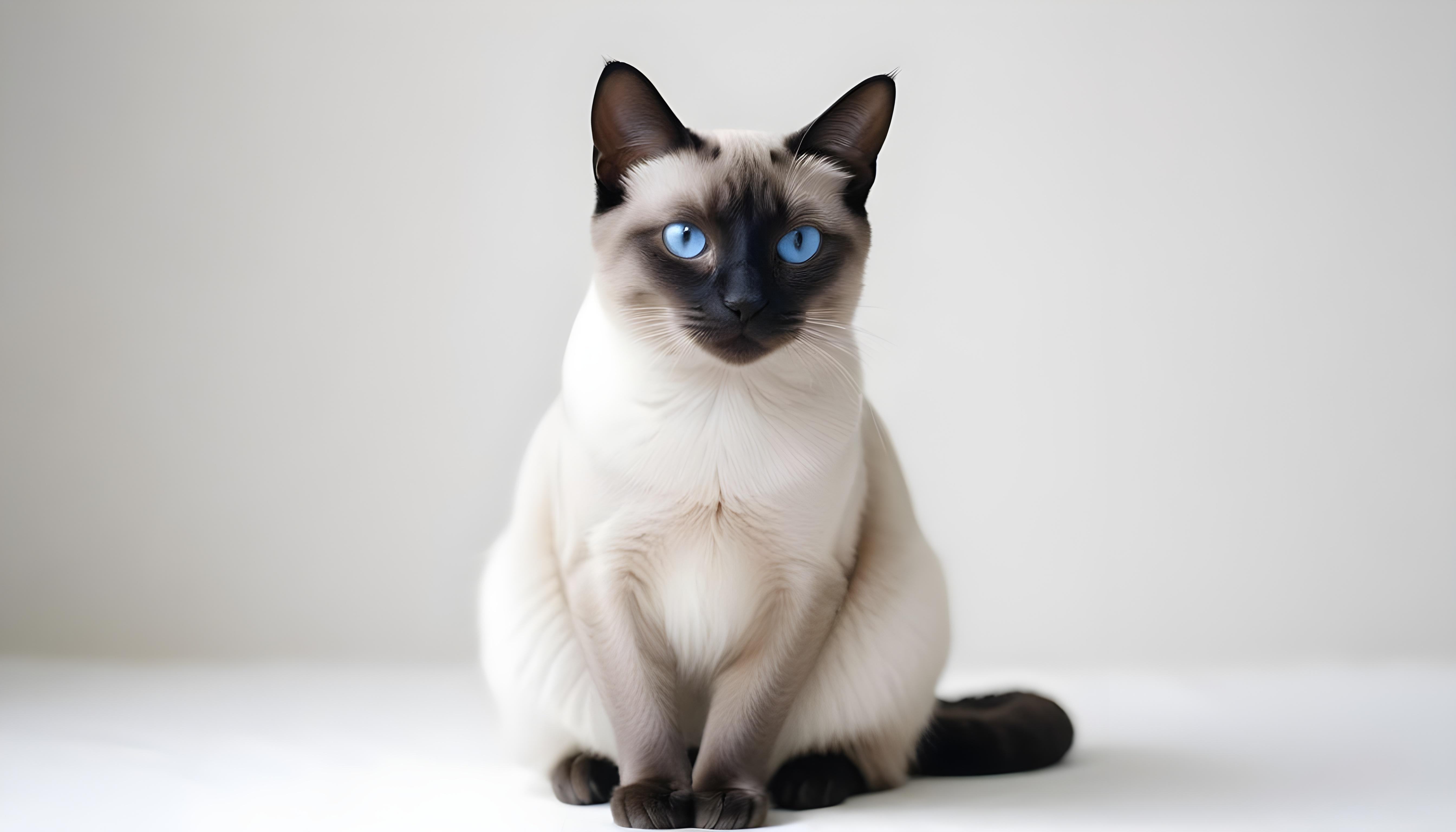 Beautiful Domestic Cat Portrait Isolated on Clean Background