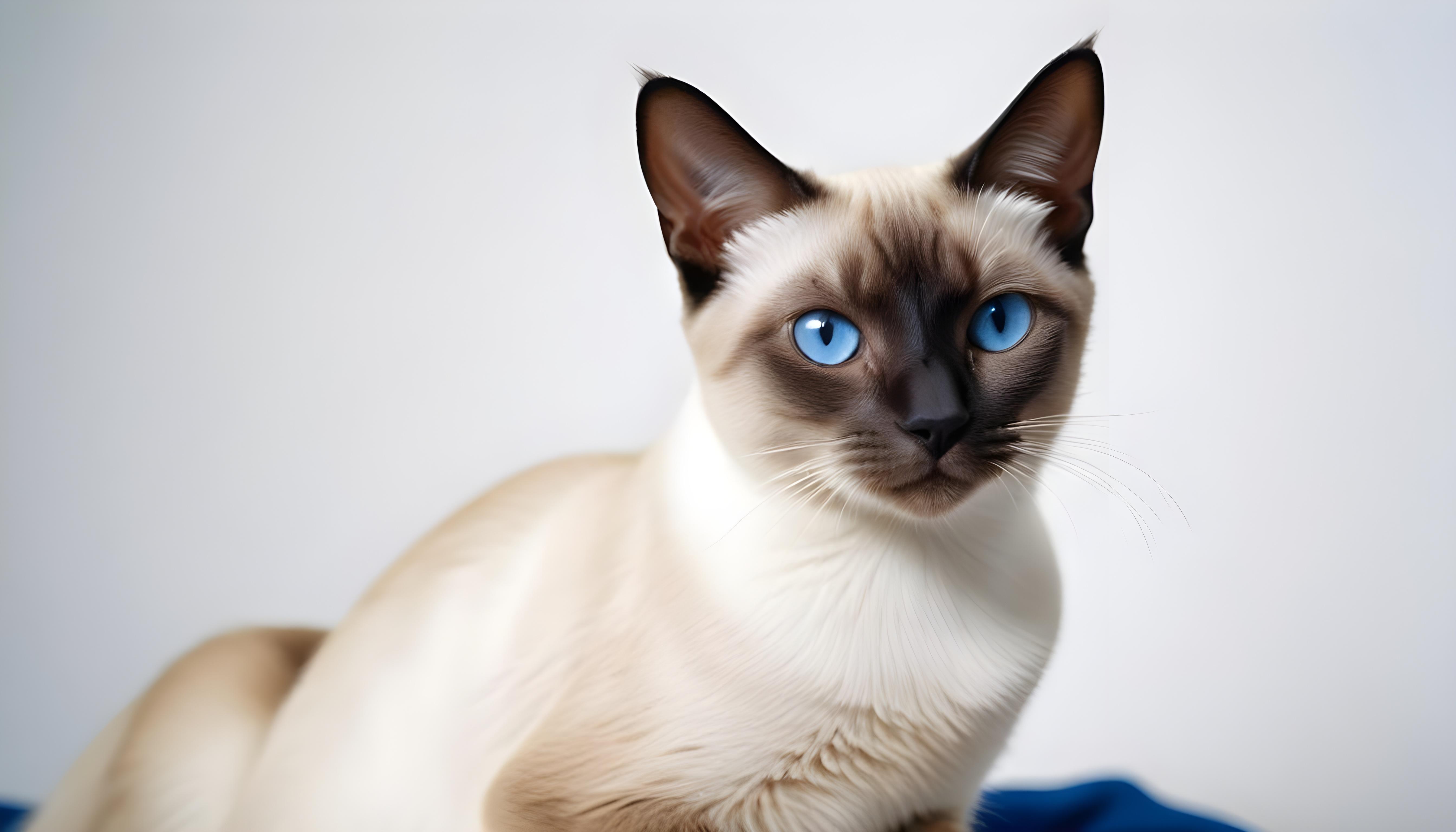 Beautiful Domestic Cat Portrait Isolated on Clean Background