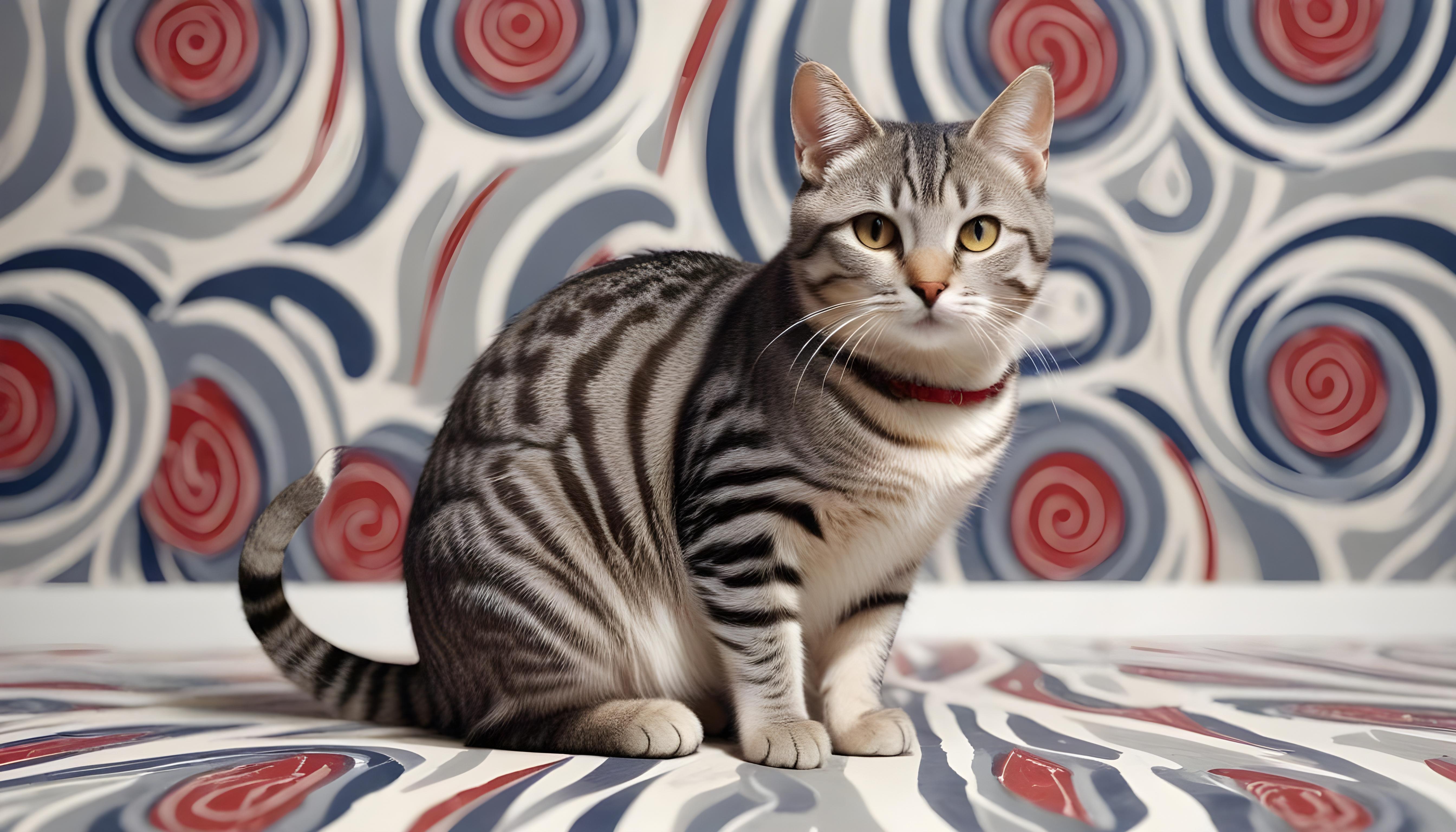 Beautiful Domestic Cat Portrait Isolated on Clean Background
