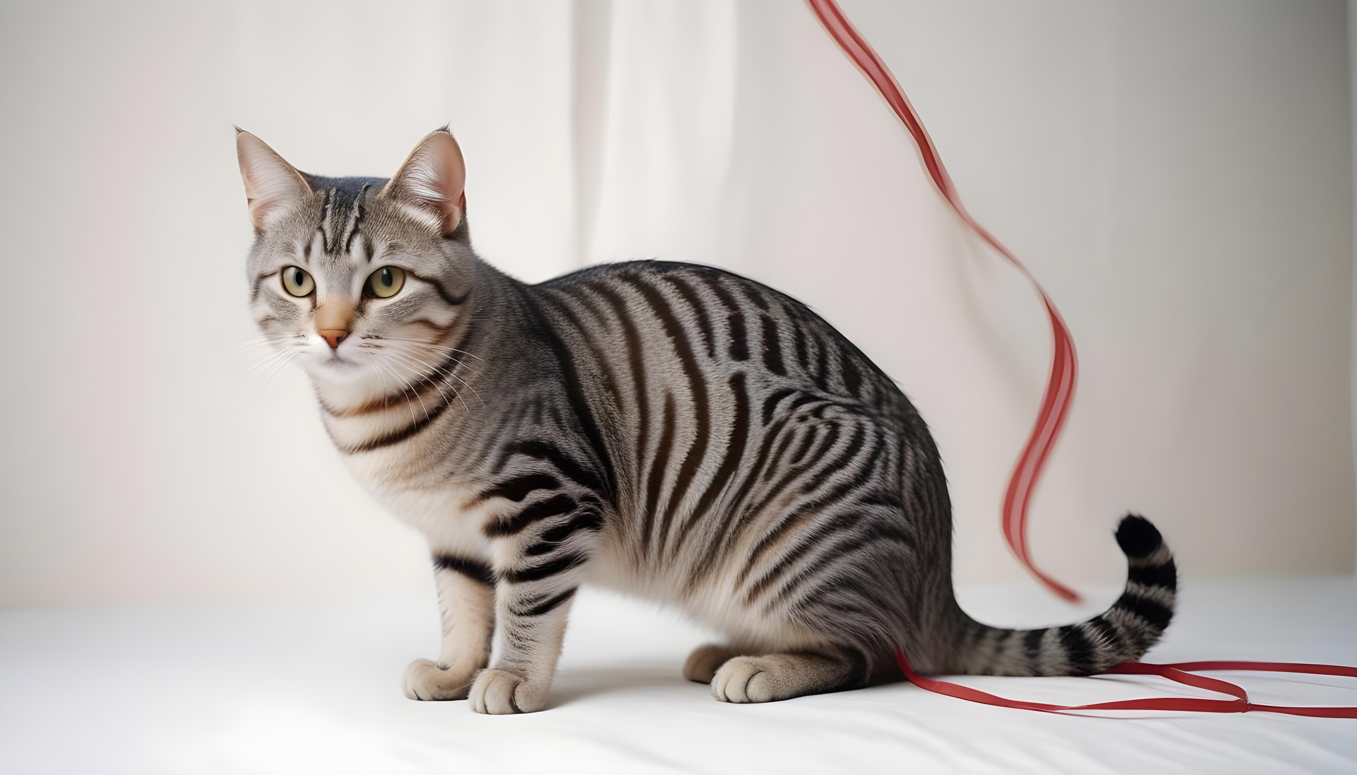 Beautiful Domestic Cat Portrait Isolated on Clean Background