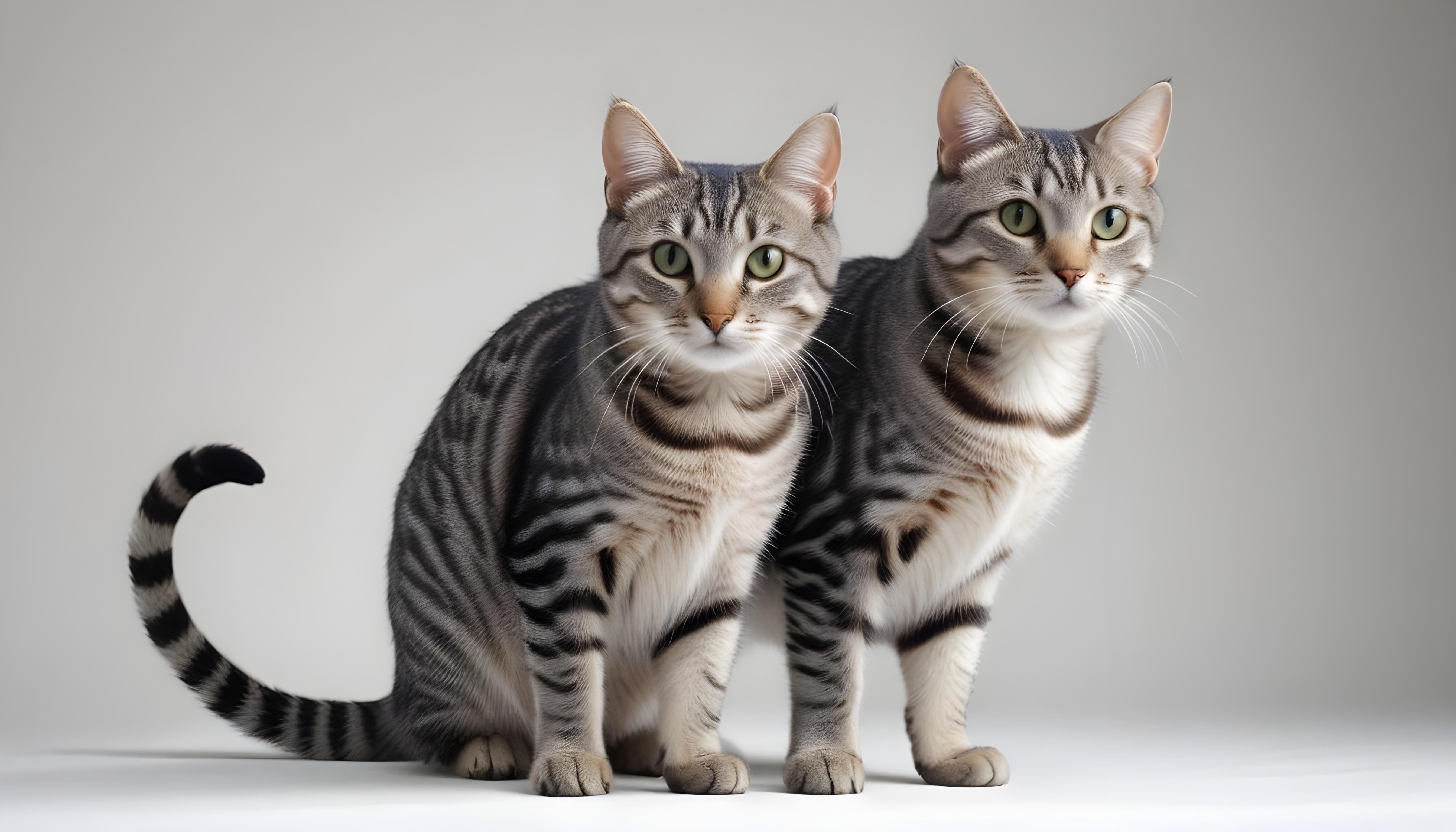 Beautiful Domestic Cat Portrait Isolated on Clean Background