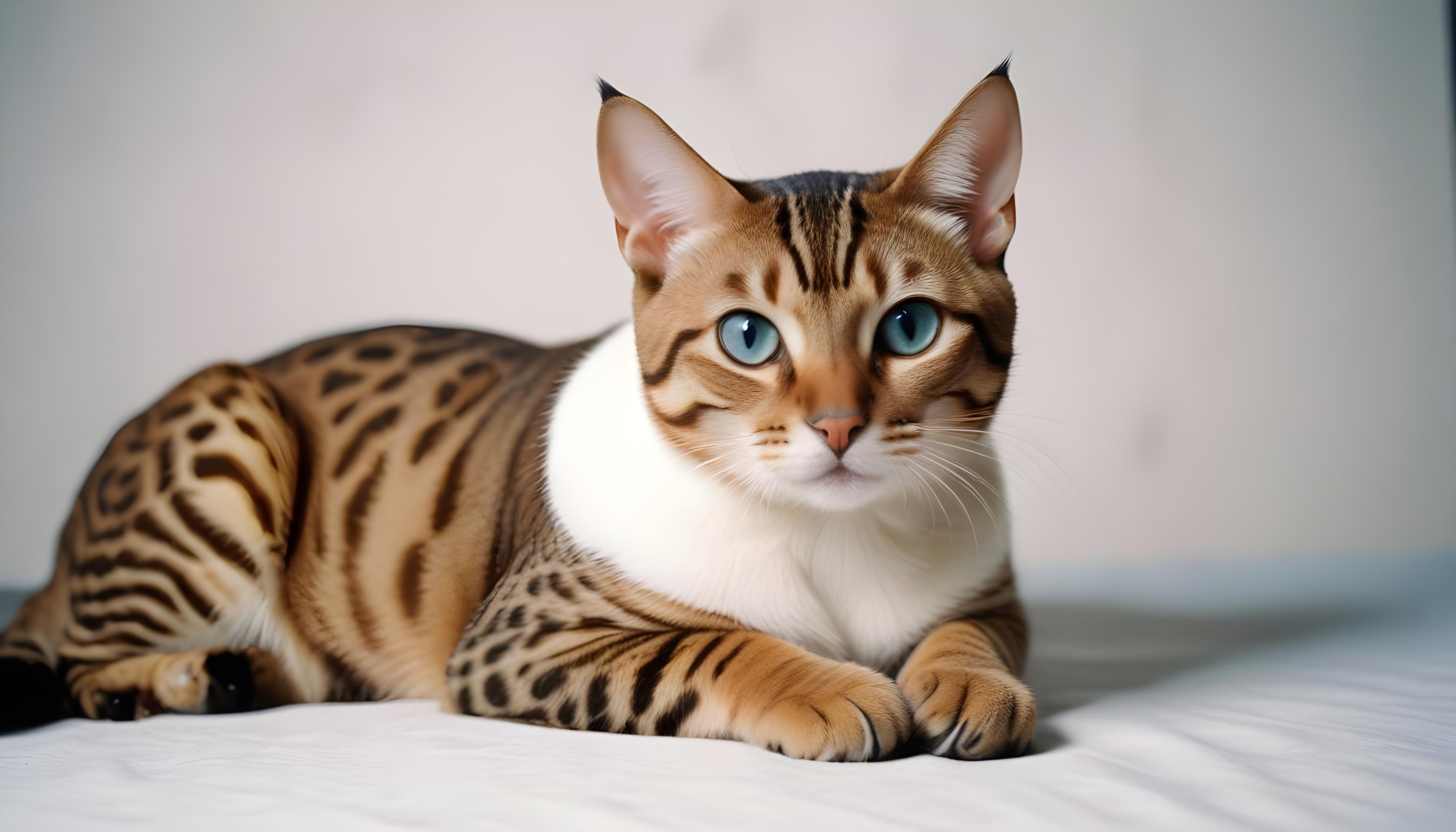 Beautiful Domestic Cat Portrait Isolated on Clean Background