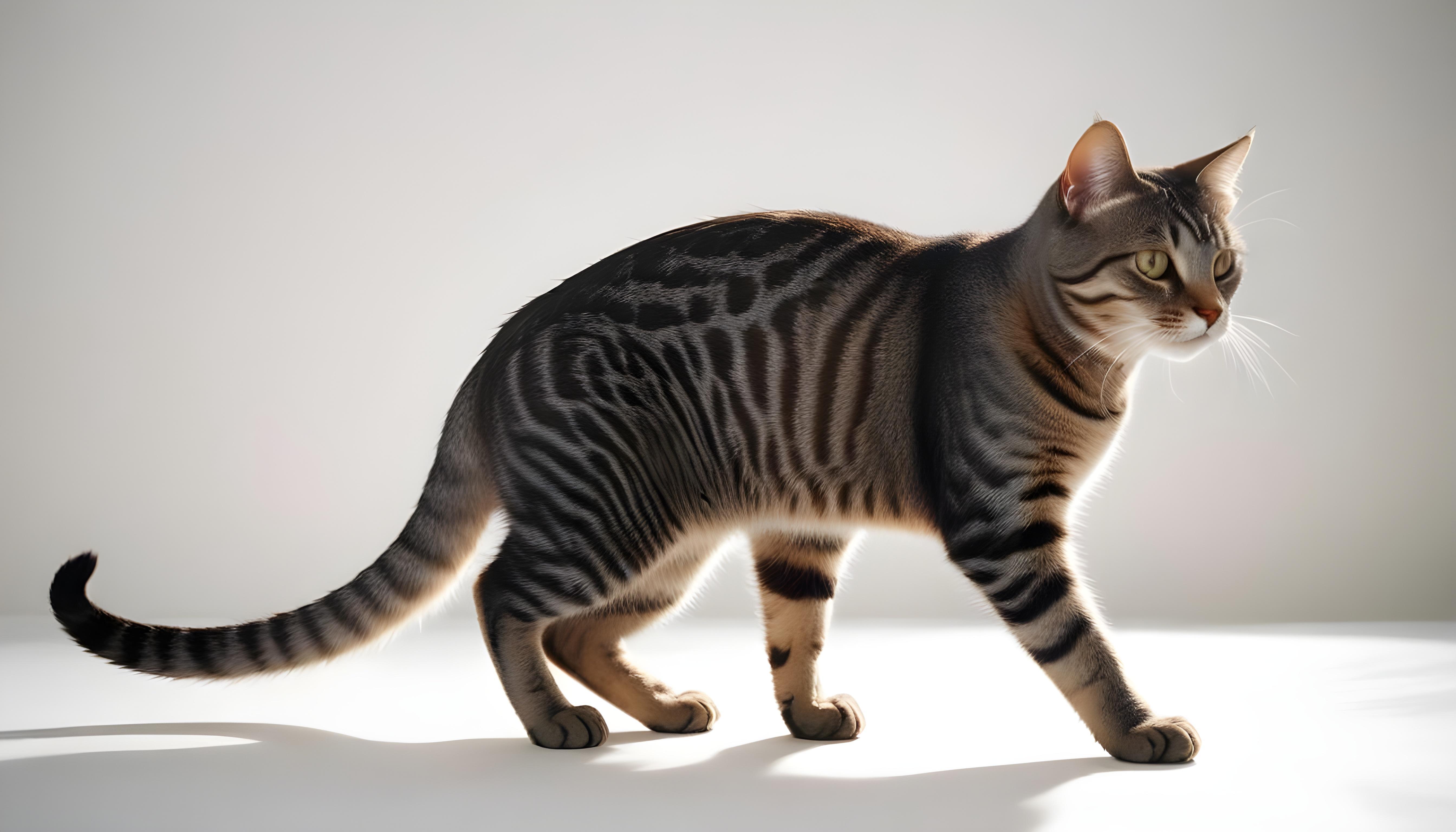 Beautiful Domestic Cat Portrait Isolated on Clean Background