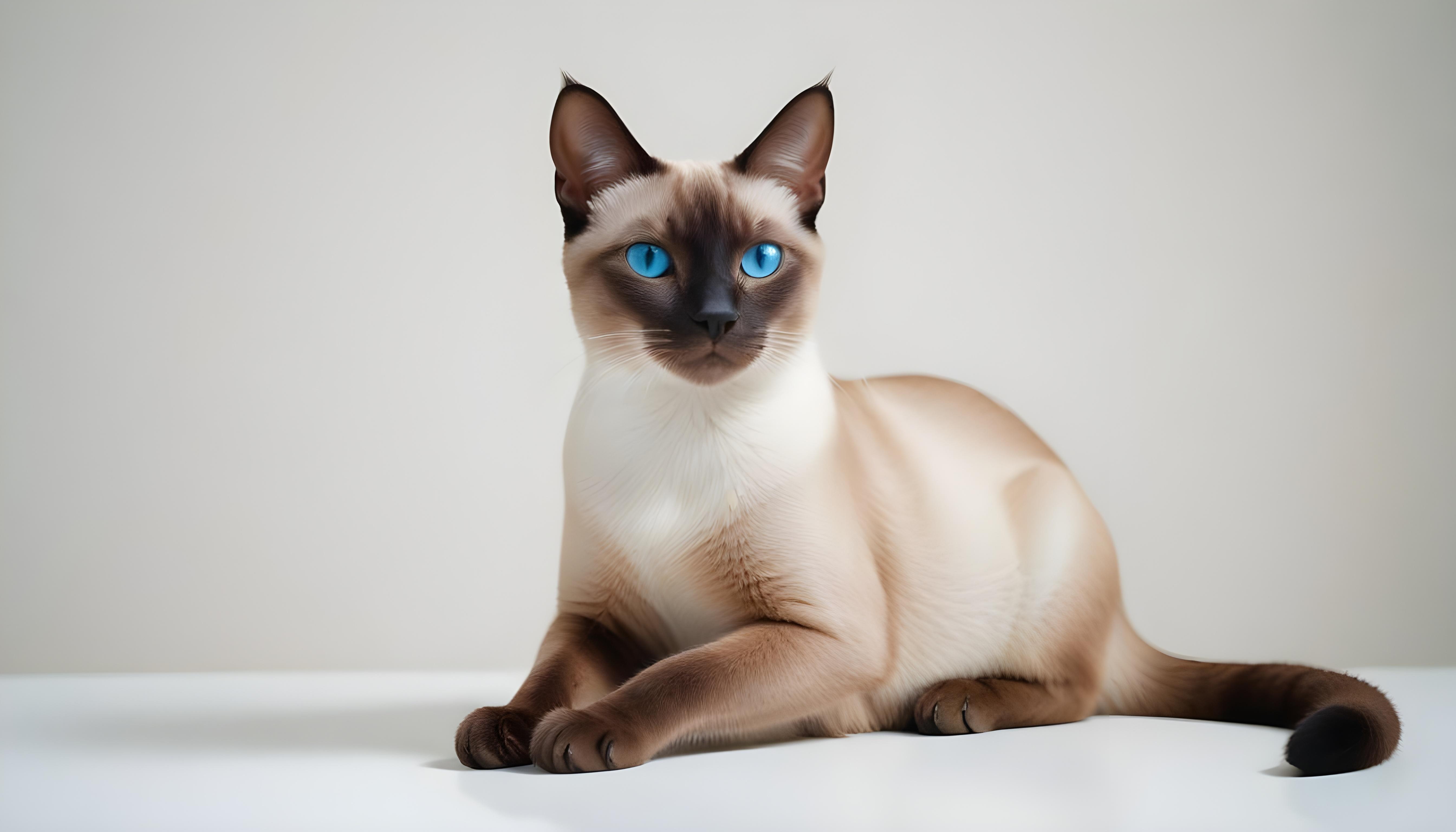 Beautiful Domestic Cat Portrait Isolated on Clean Background