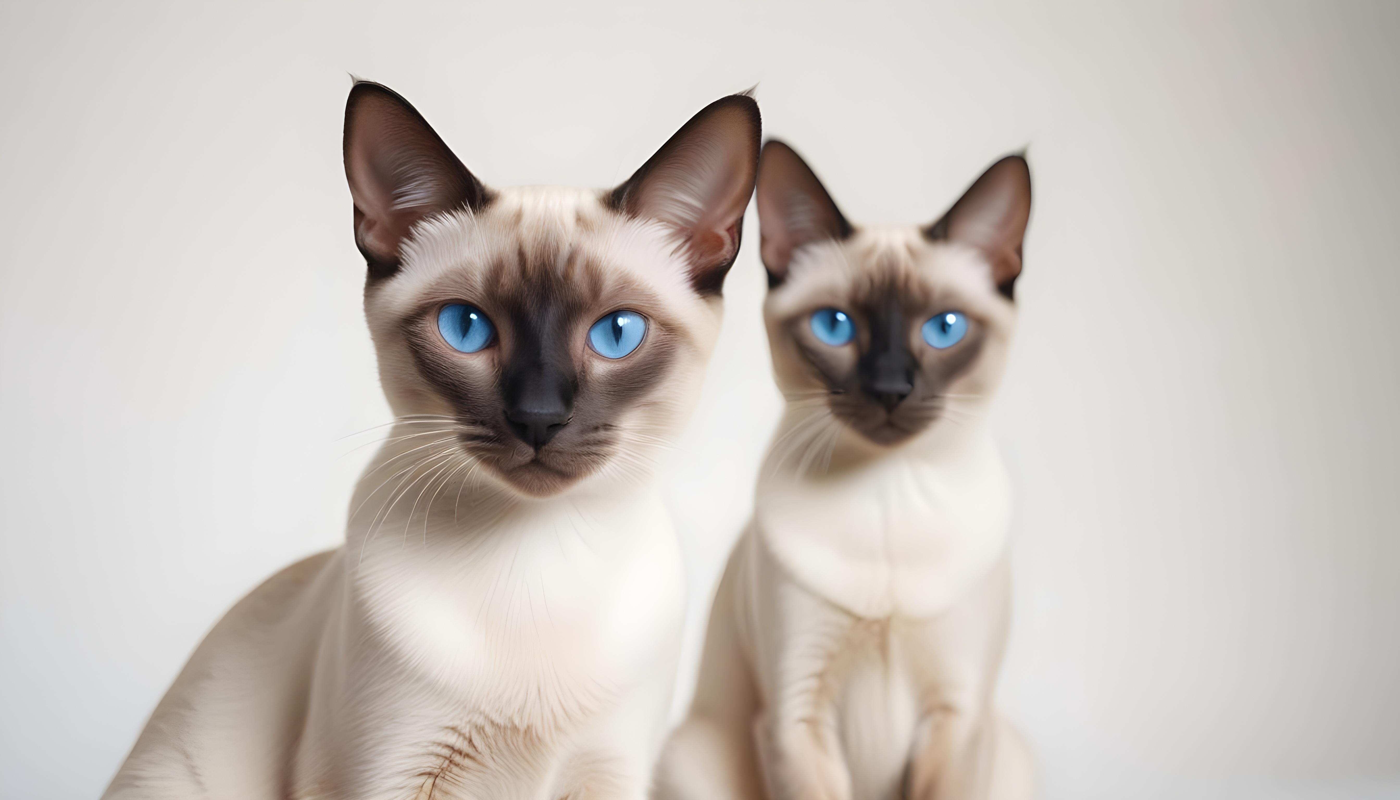Beautiful Domestic Cat Portrait Isolated on Clean Background