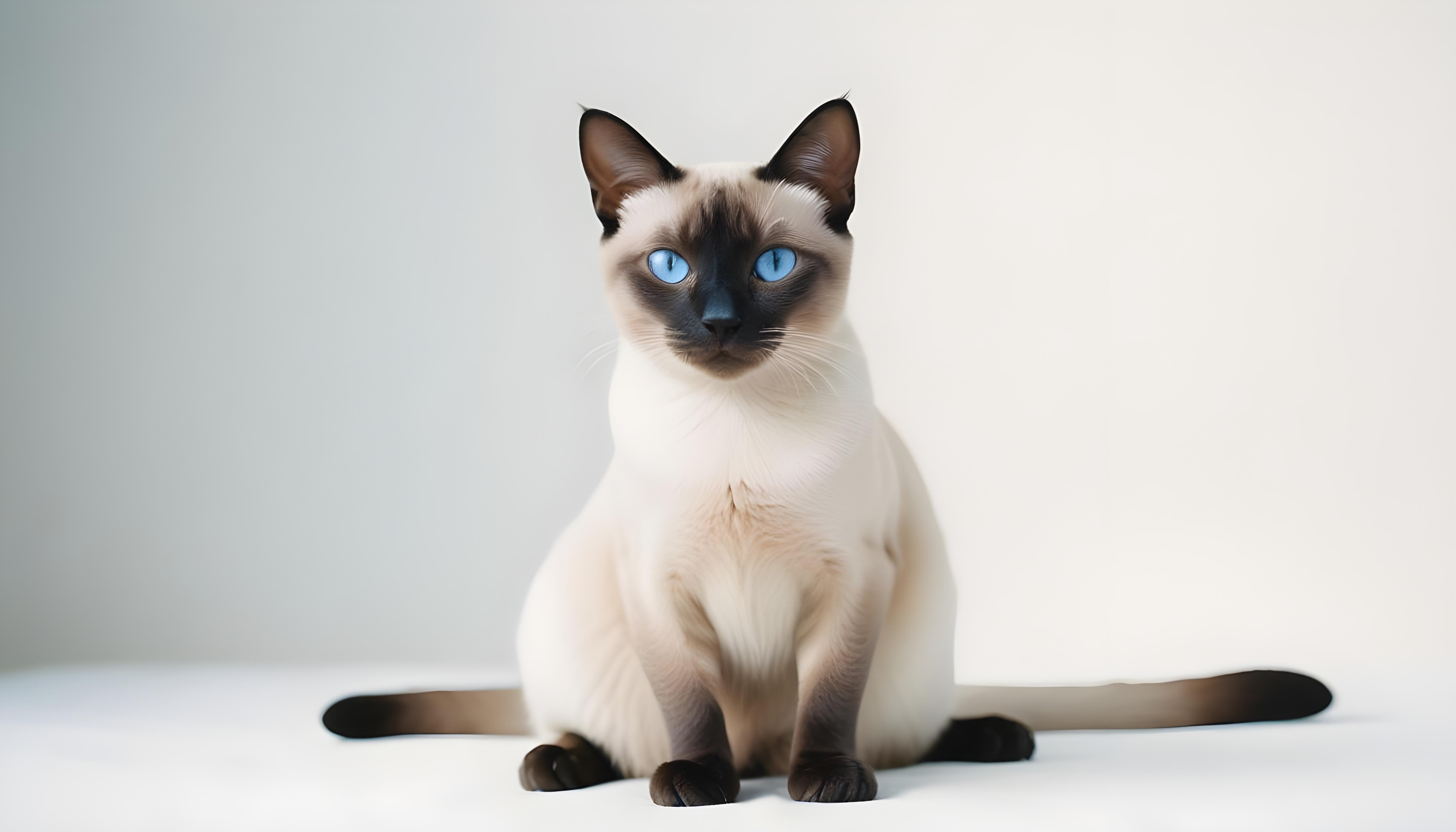Beautiful Domestic Cat Portrait Isolated on Clean Background