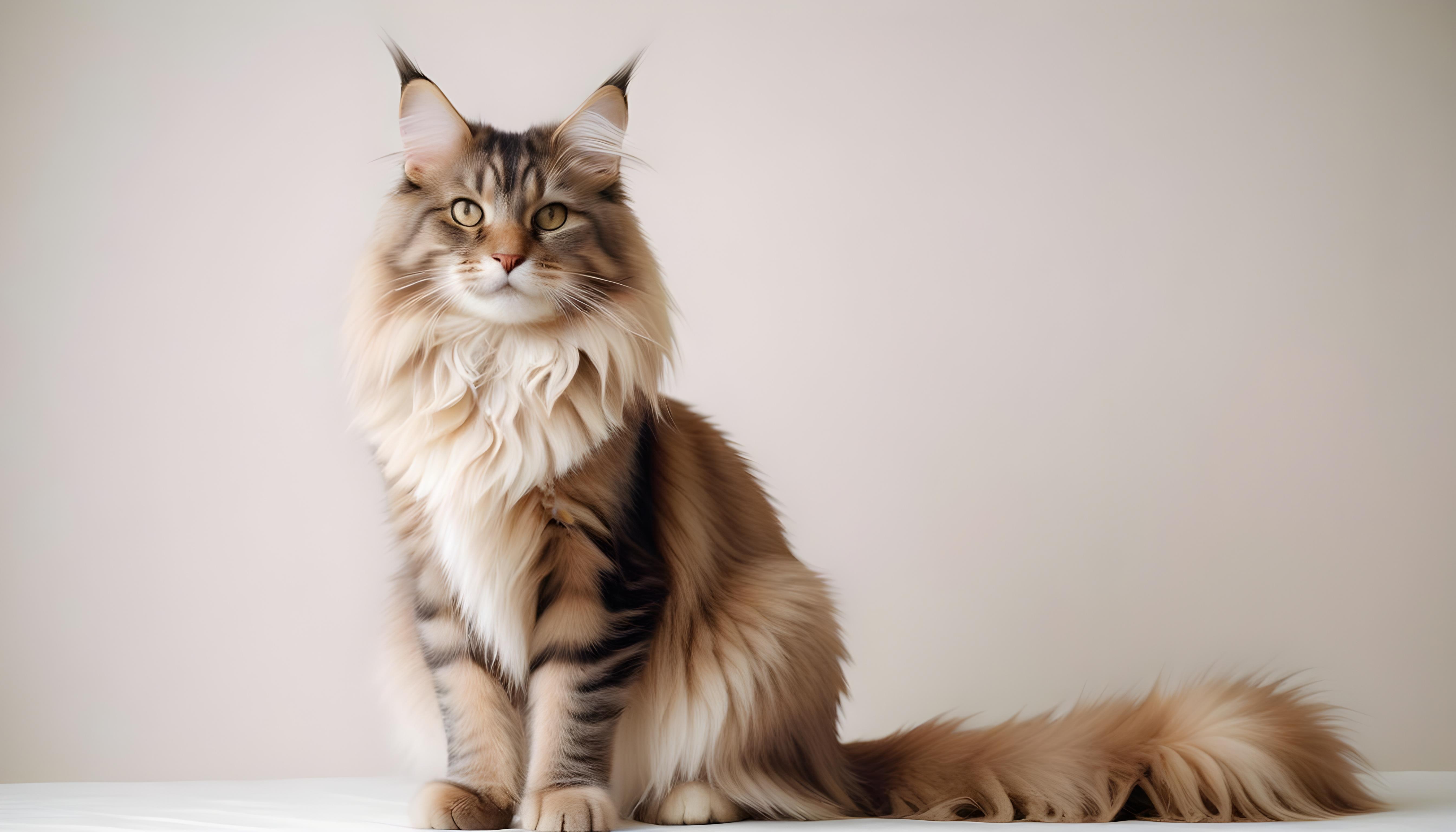 Beautiful Domestic Cat Portrait Isolated on Clean Background