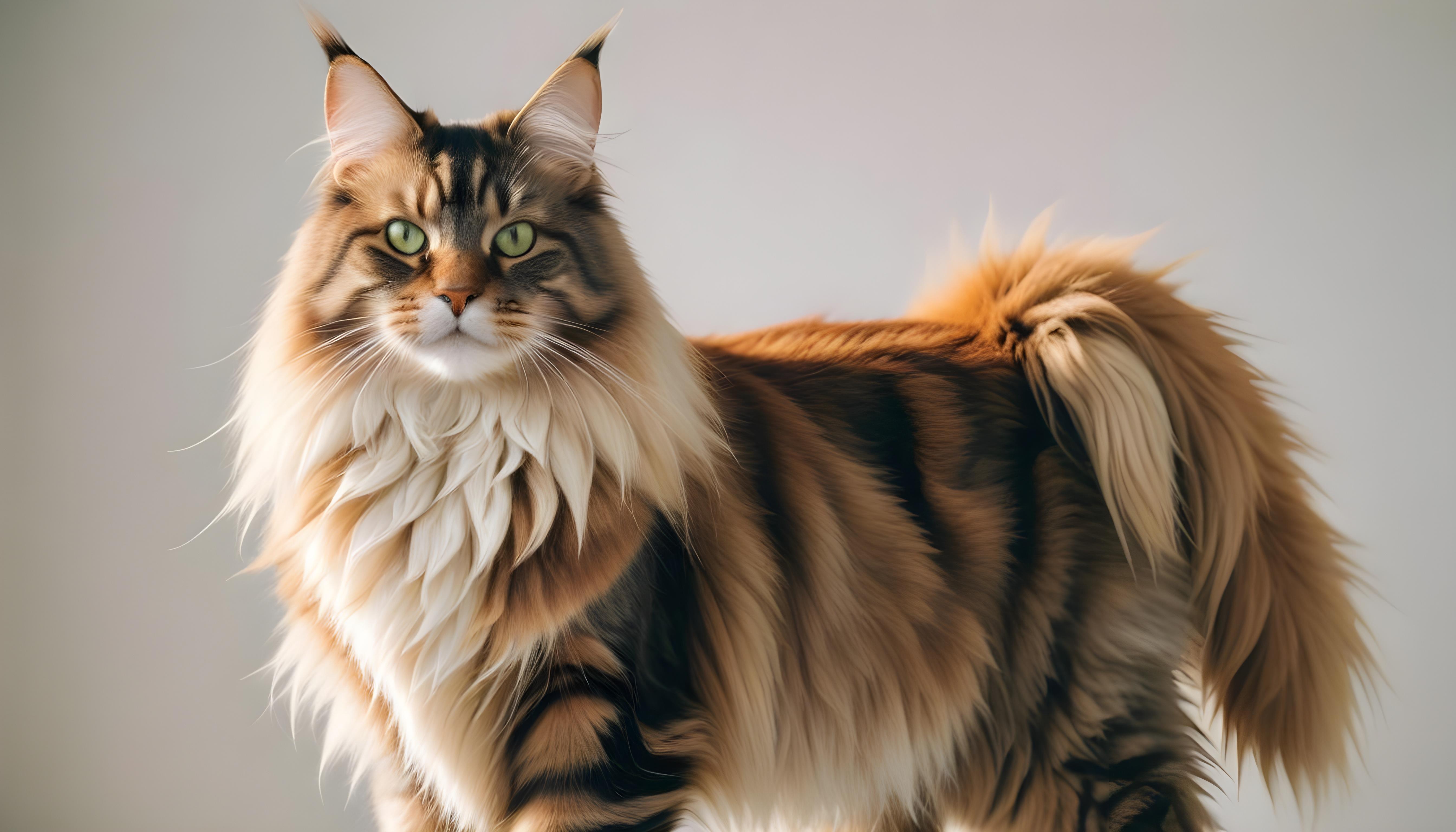 Beautiful Domestic Cat Portrait Isolated on Clean Background
