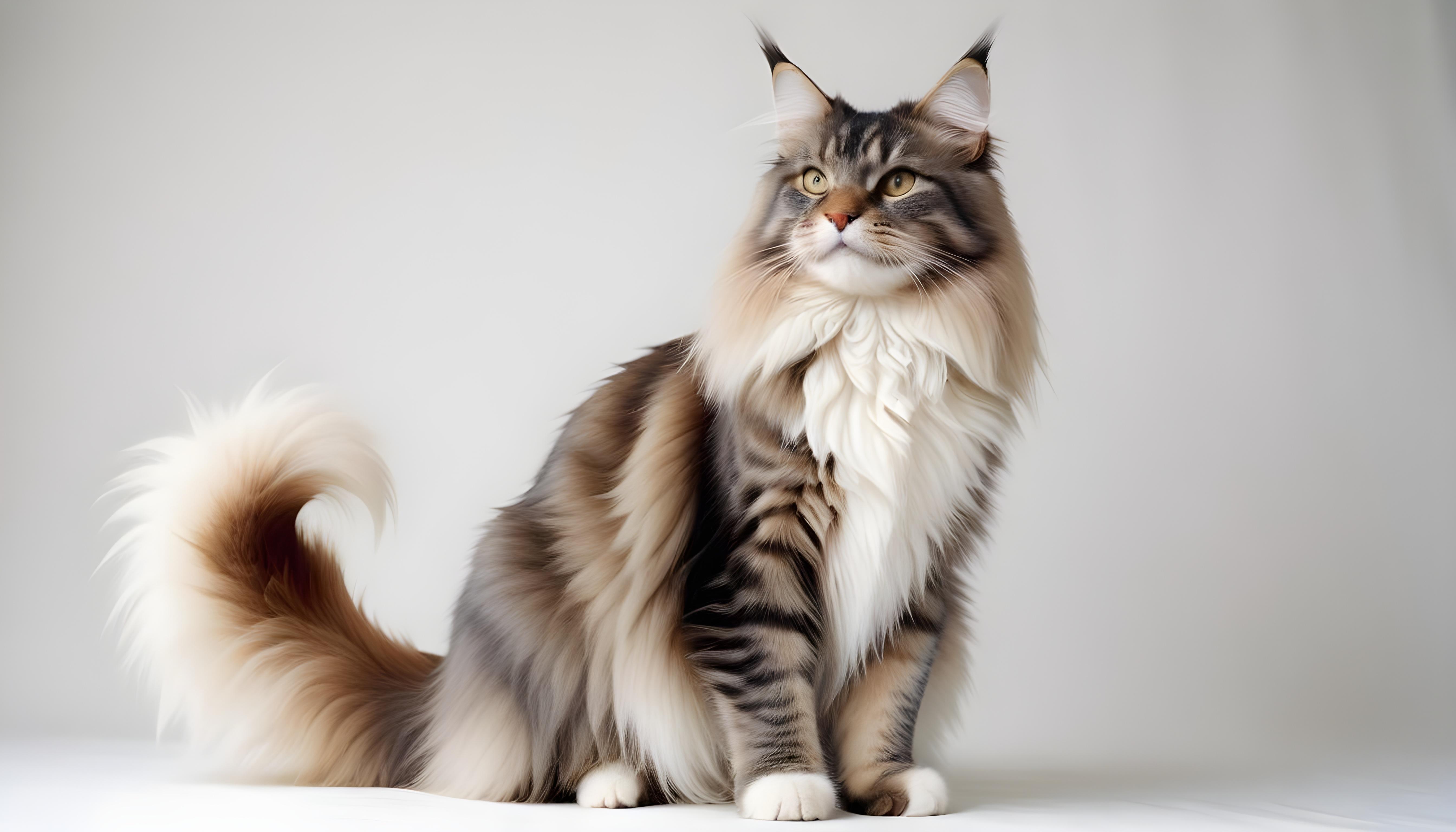 Beautiful Domestic Cat Portrait Isolated on Clean Background