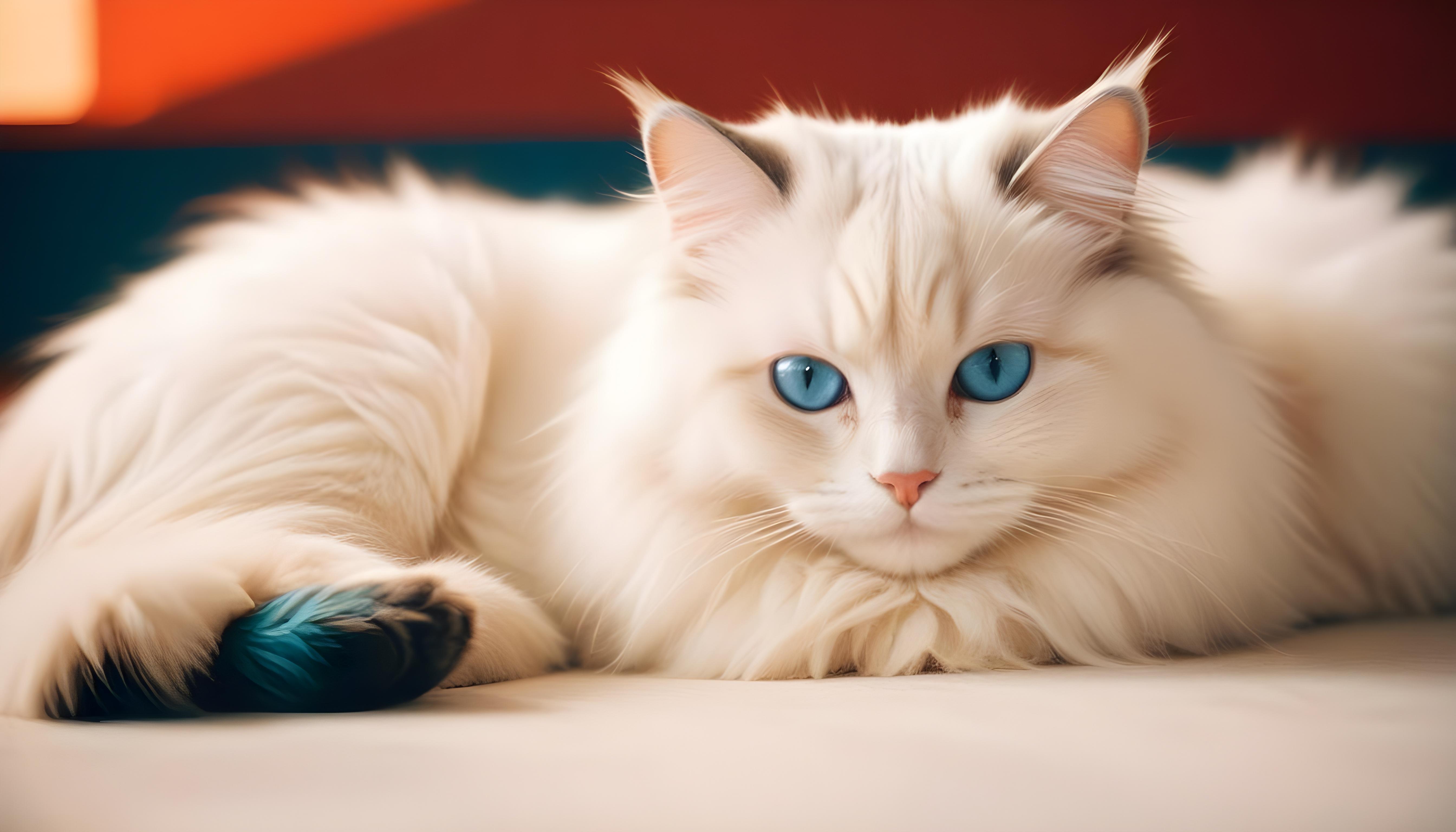 Beautiful Domestic Cat Portrait Isolated on Clean Background
