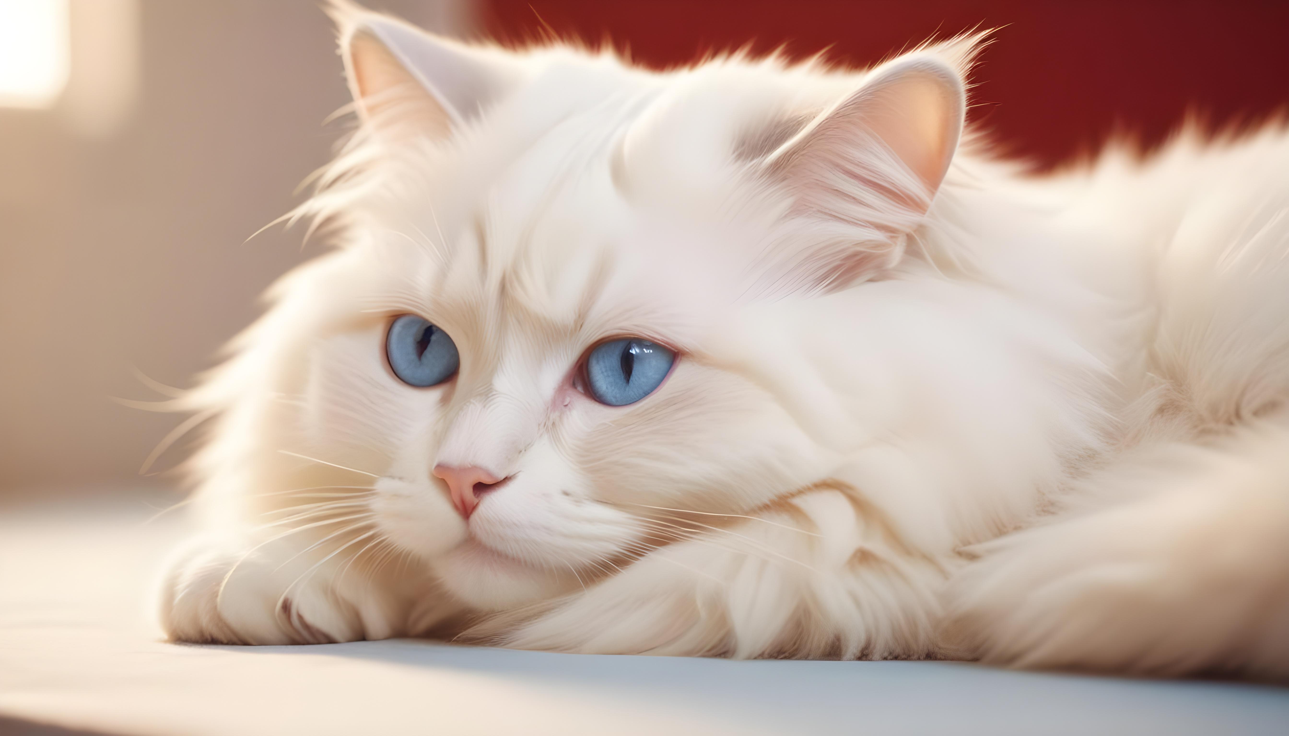 Beautiful Domestic Cat Portrait Isolated on Clean Background