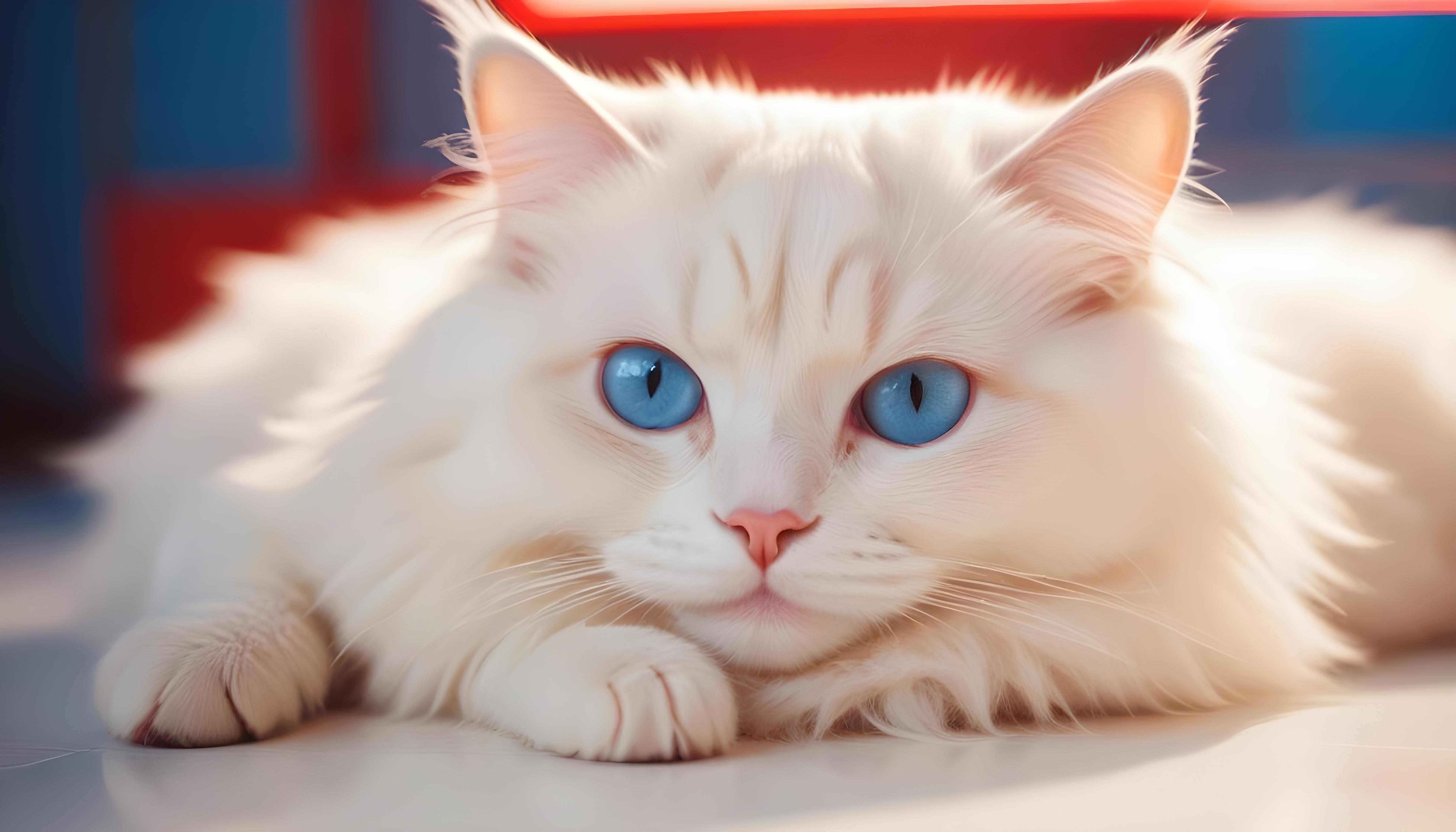 Beautiful Domestic Cat Portrait Isolated on Clean Background