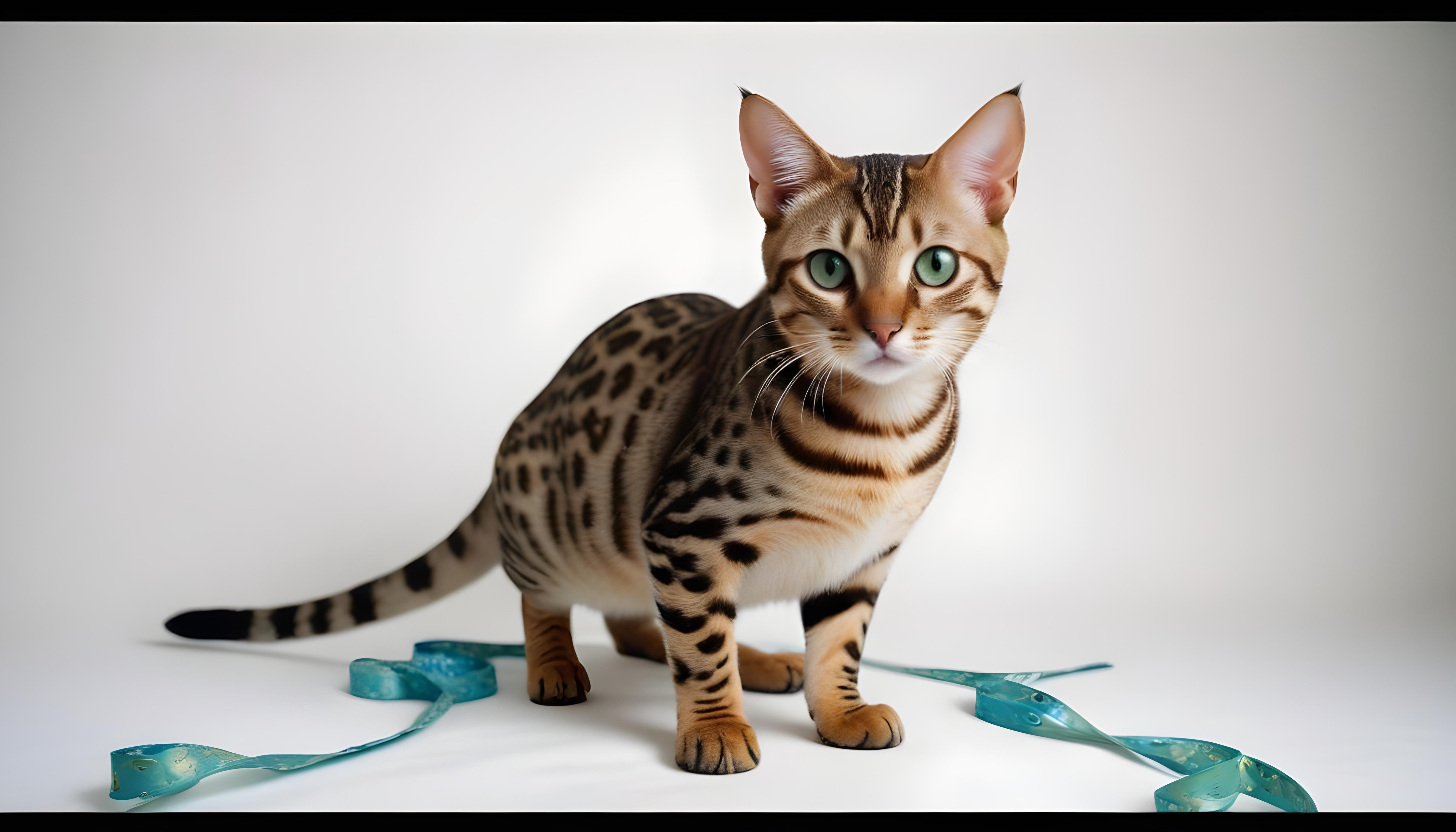 Beautiful Domestic Cat Portrait Isolated on Clean Background