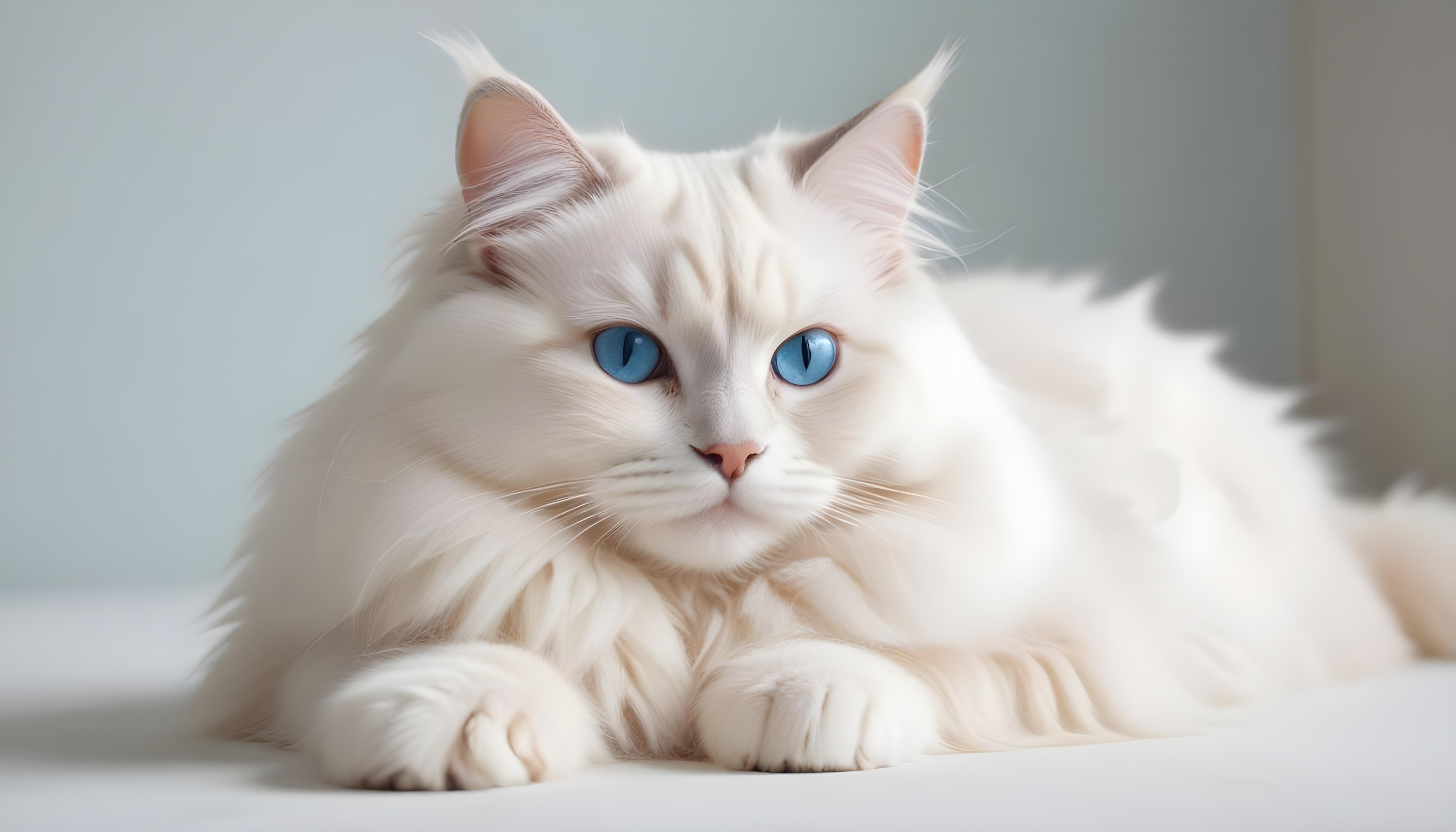Beautiful Domestic Cat Portrait Isolated on Clean Background