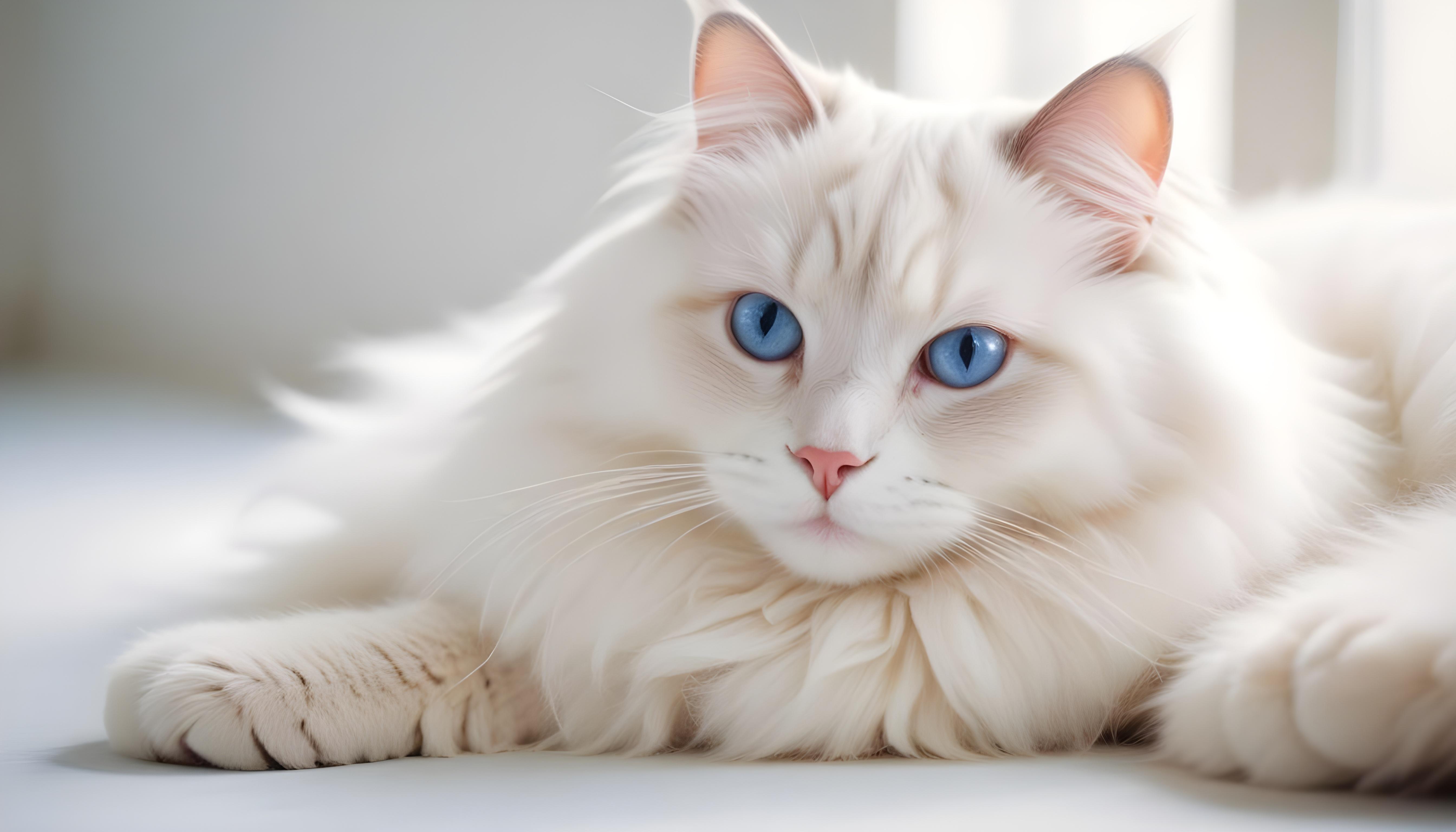 Beautiful Domestic Cat Portrait Isolated on Clean Background