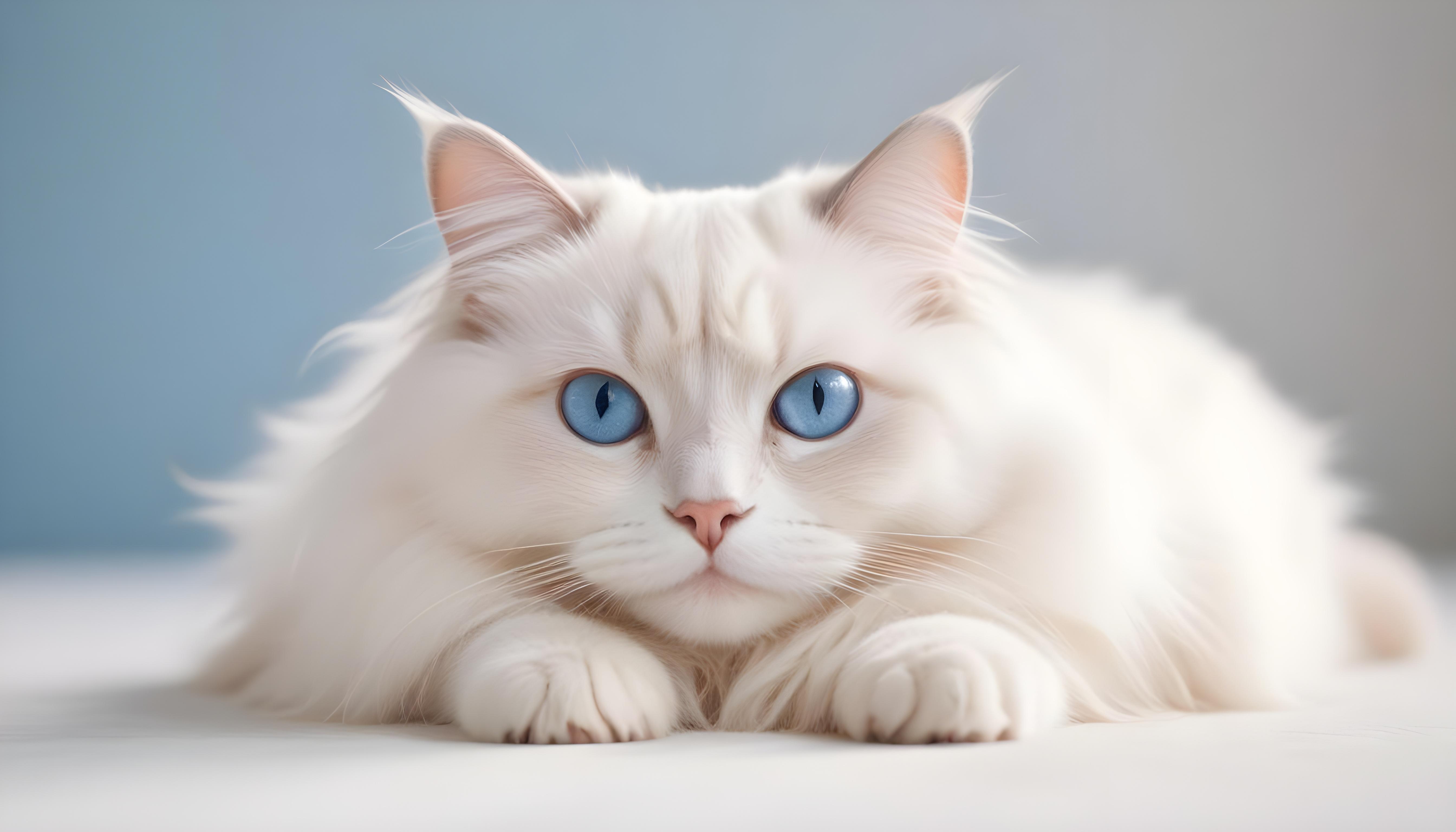 Beautiful Domestic Cat Portrait Isolated on Clean Background