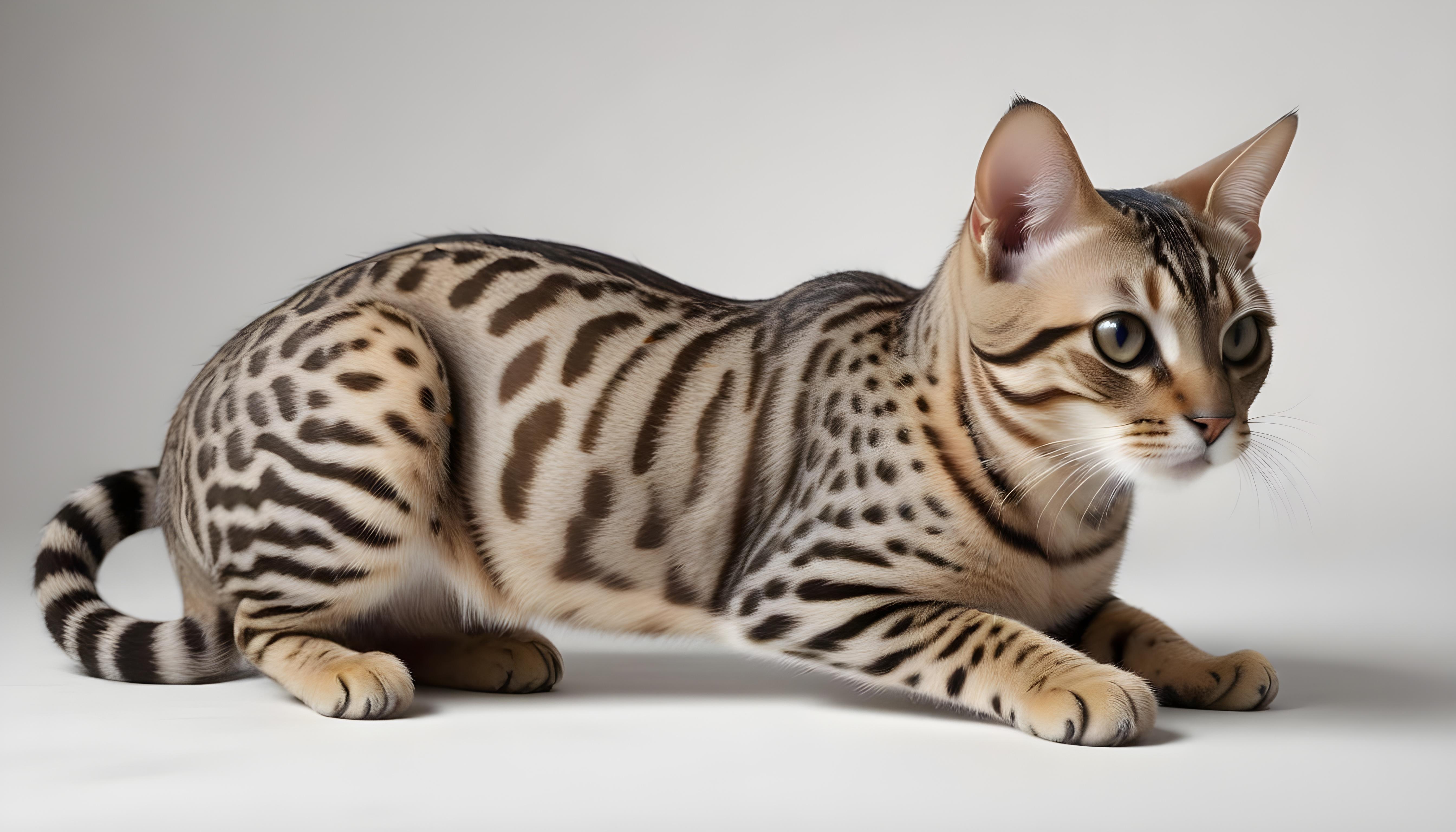 Beautiful Domestic Cat Portrait Isolated on Clean Background