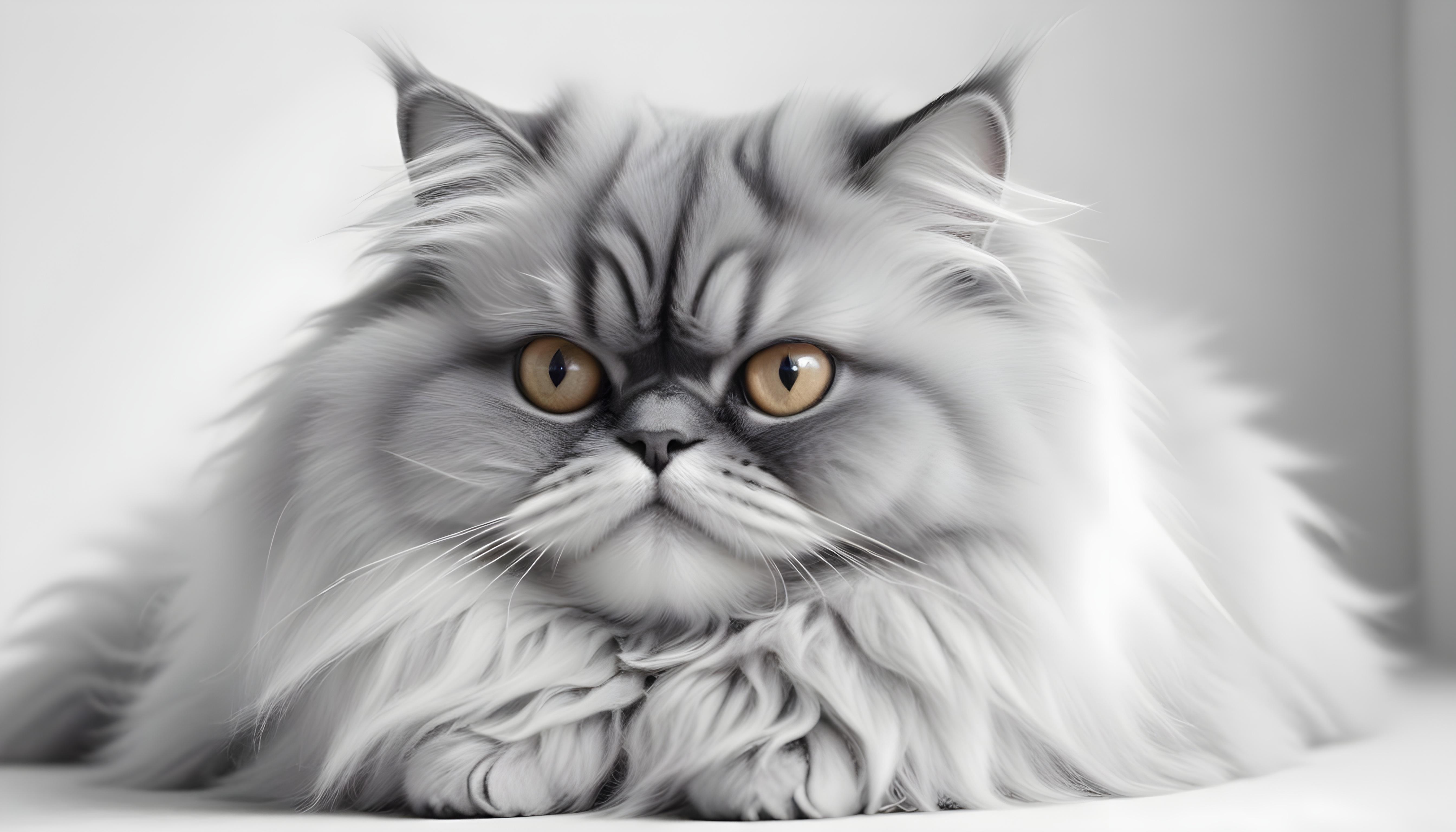 Beautiful Domestic Cat Portrait Isolated on Clean Background
