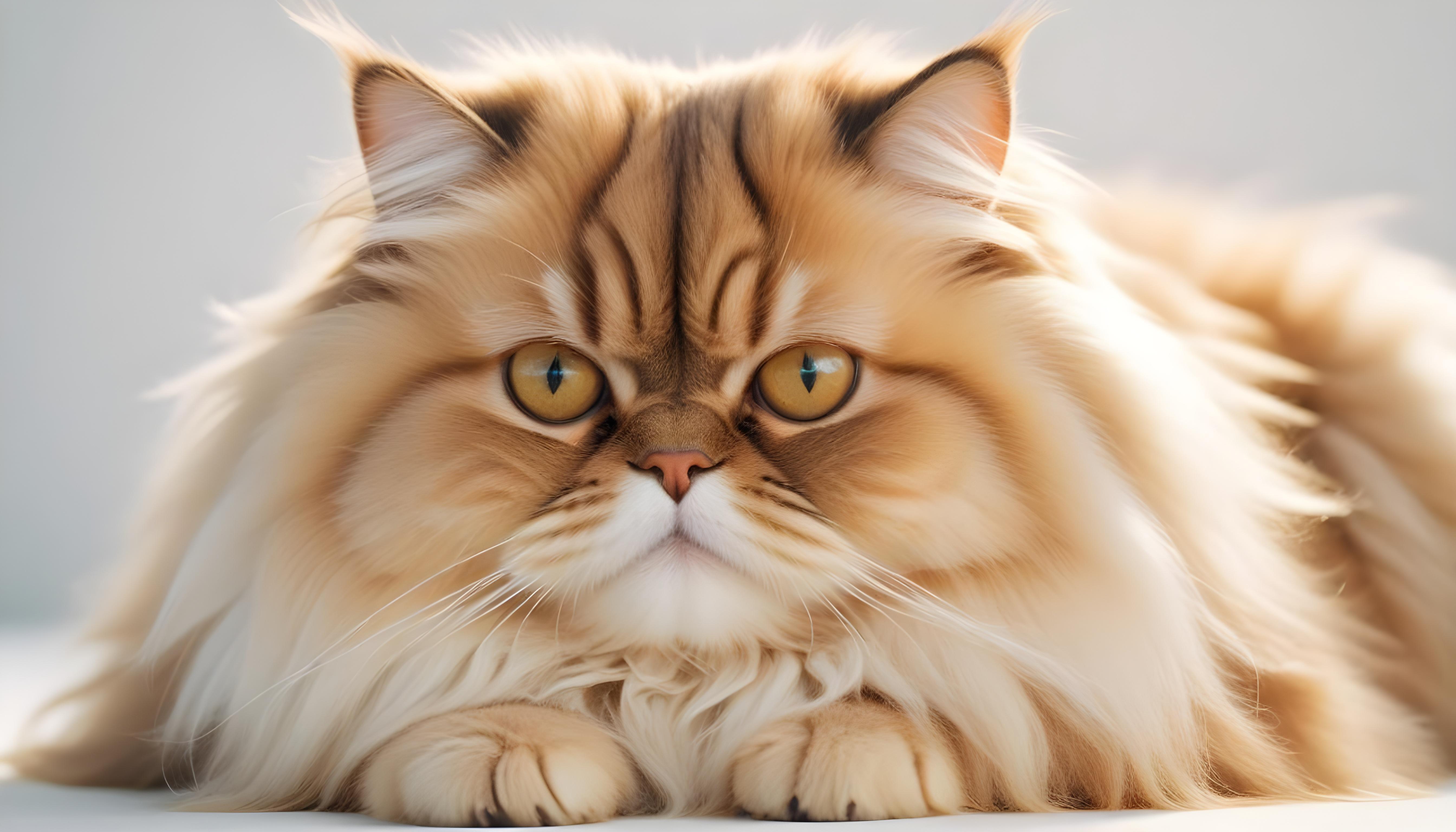 Beautiful Domestic Cat Portrait Isolated on Clean Background