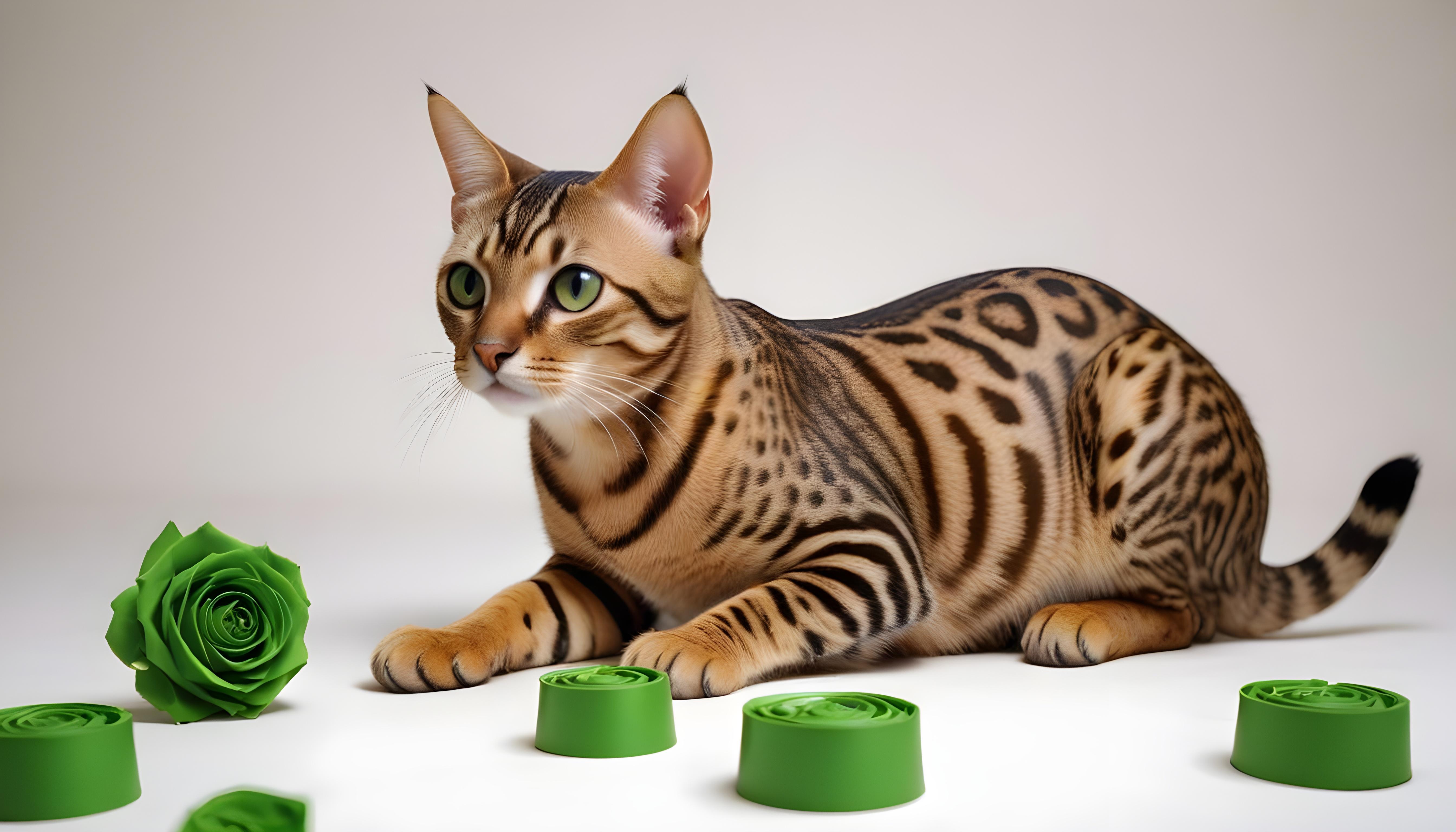 Beautiful Domestic Cat Portrait Isolated on Clean Background