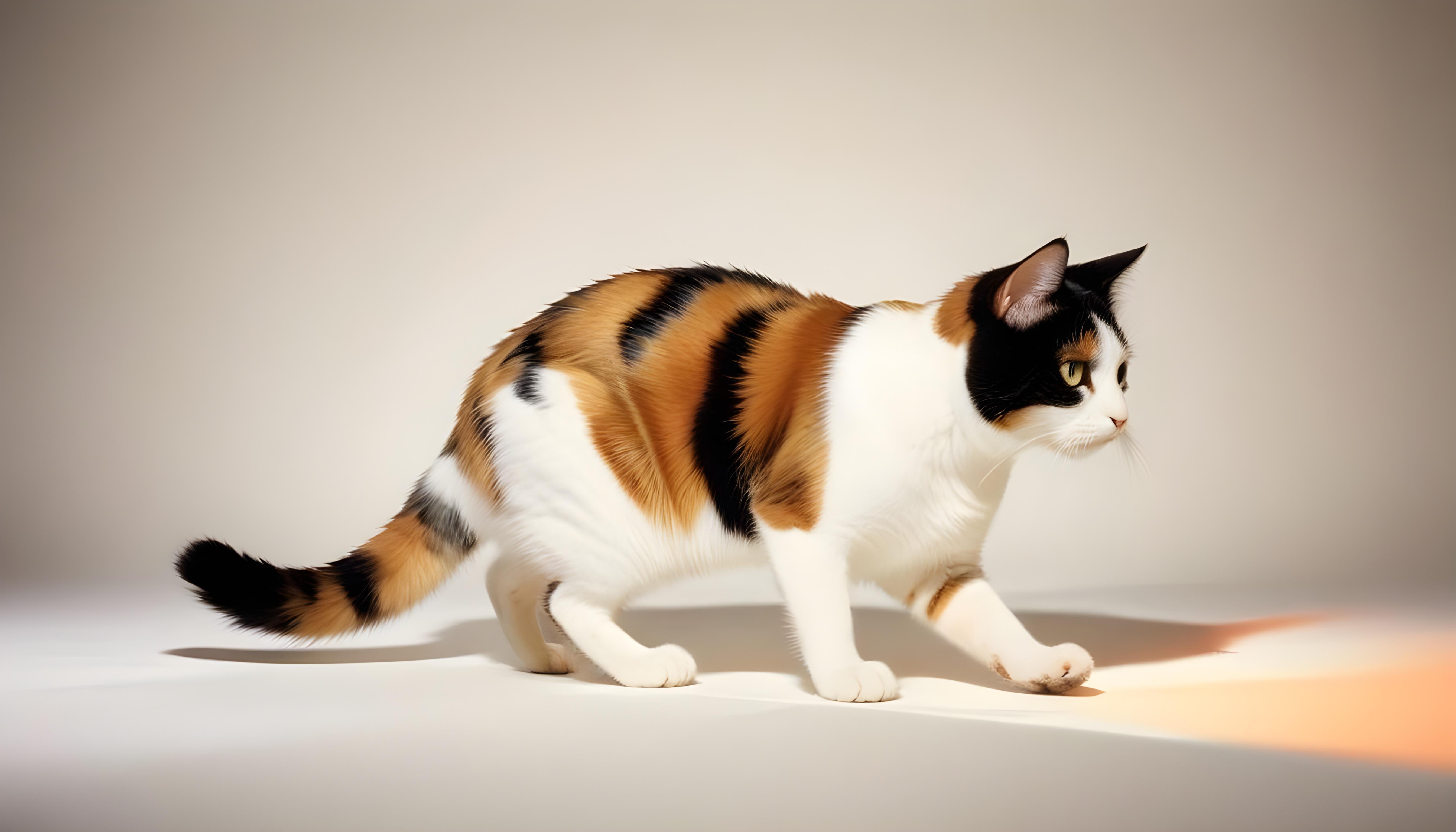 Beautiful Domestic Cat Portrait Isolated on Clean Background