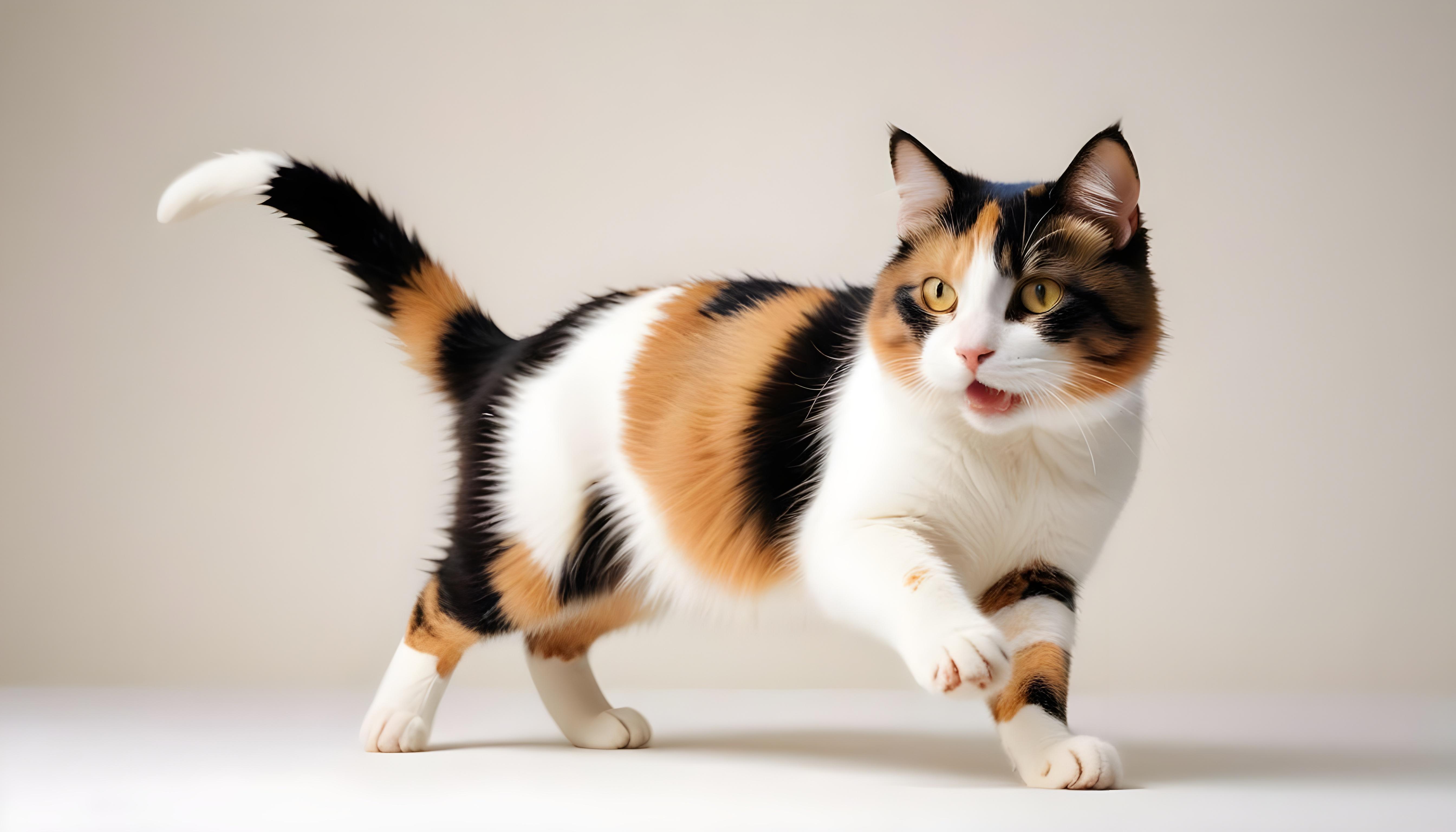Beautiful Domestic Cat Portrait Isolated on Clean Background