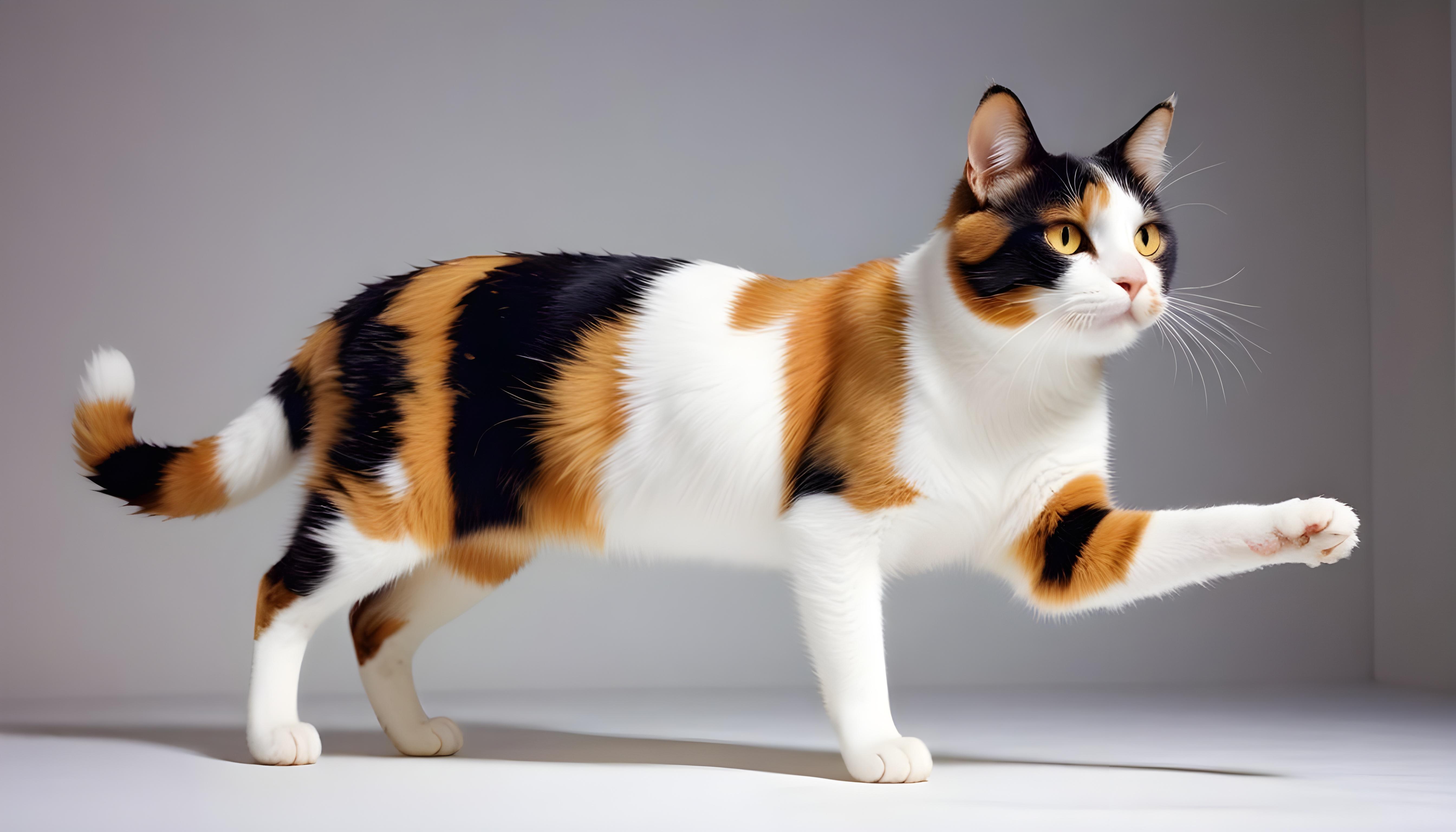 Beautiful Domestic Cat Portrait Isolated on Clean Background