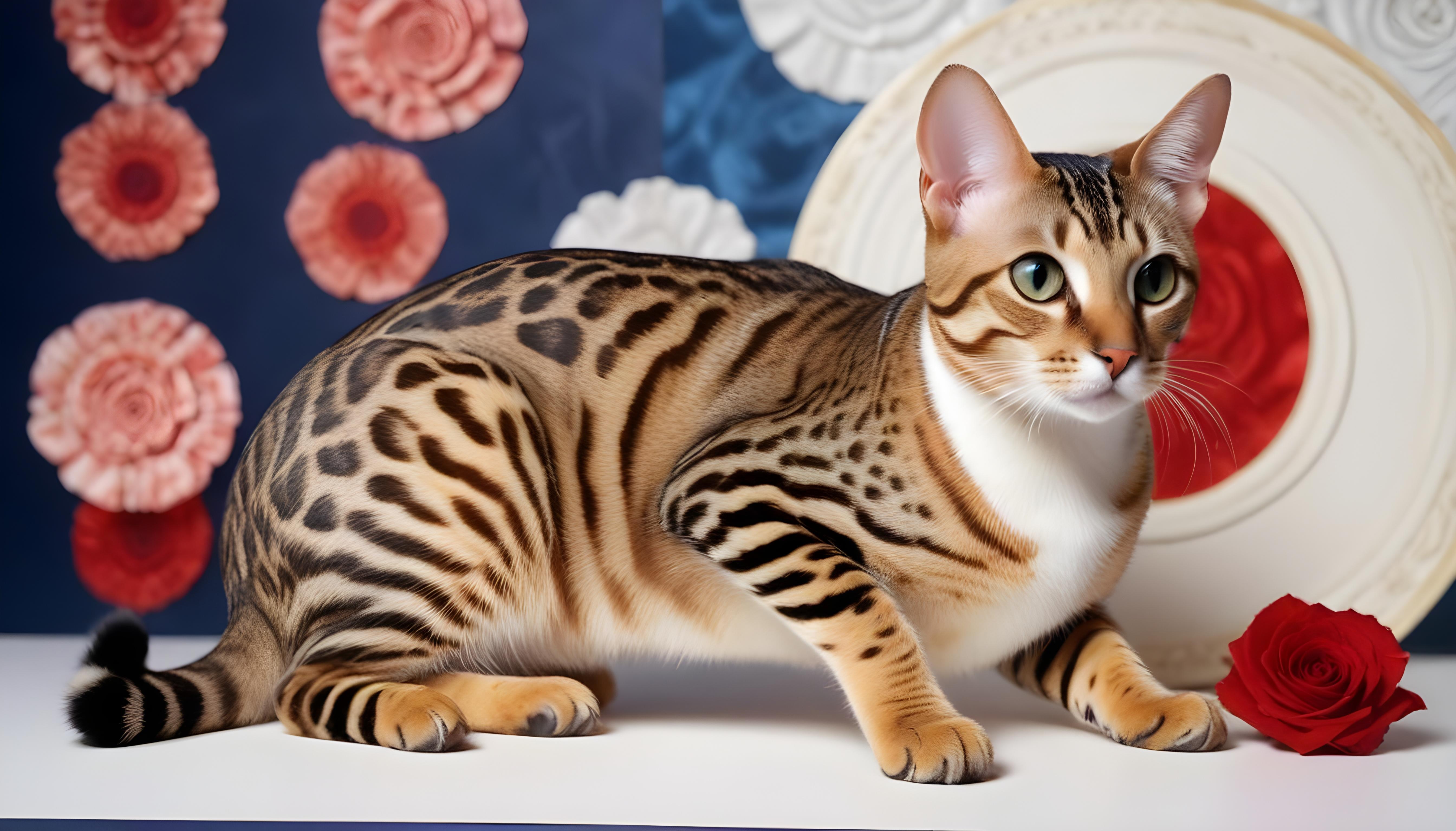 Beautiful Domestic Cat Portrait Isolated on Clean Background