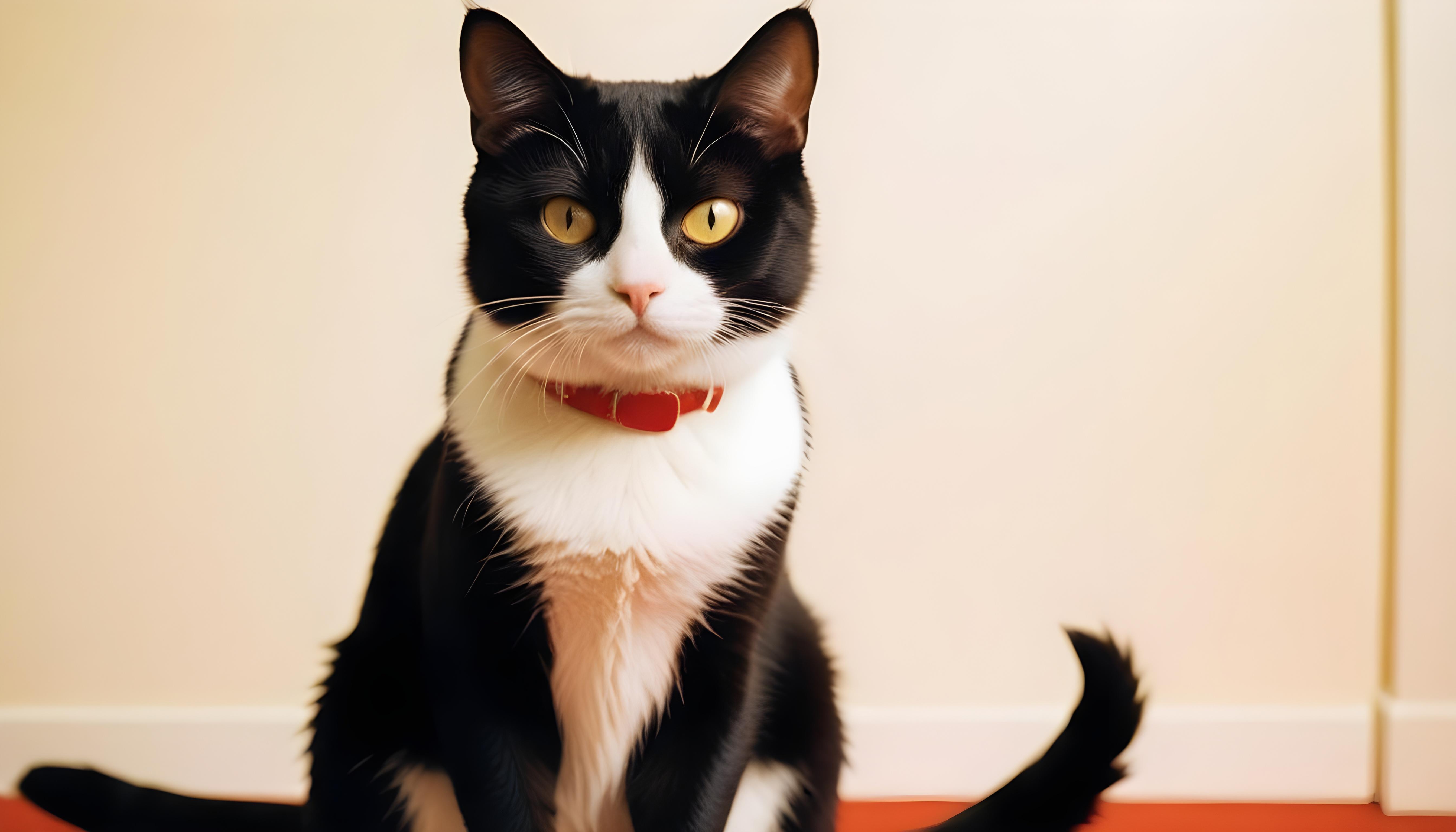 Beautiful Domestic Cat Portrait Isolated on Clean Background