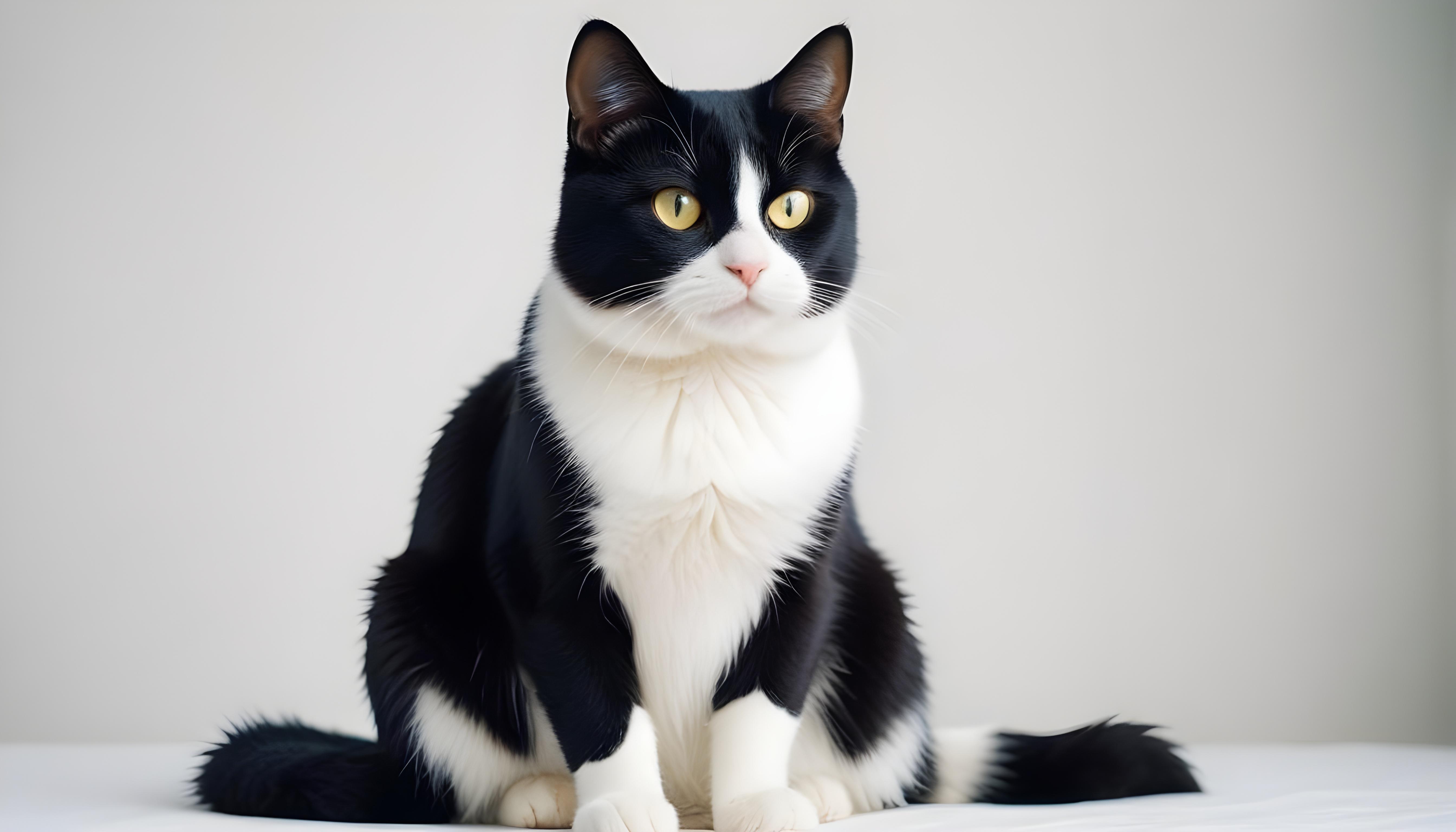 Beautiful Domestic Cat Portrait Isolated on Clean Background