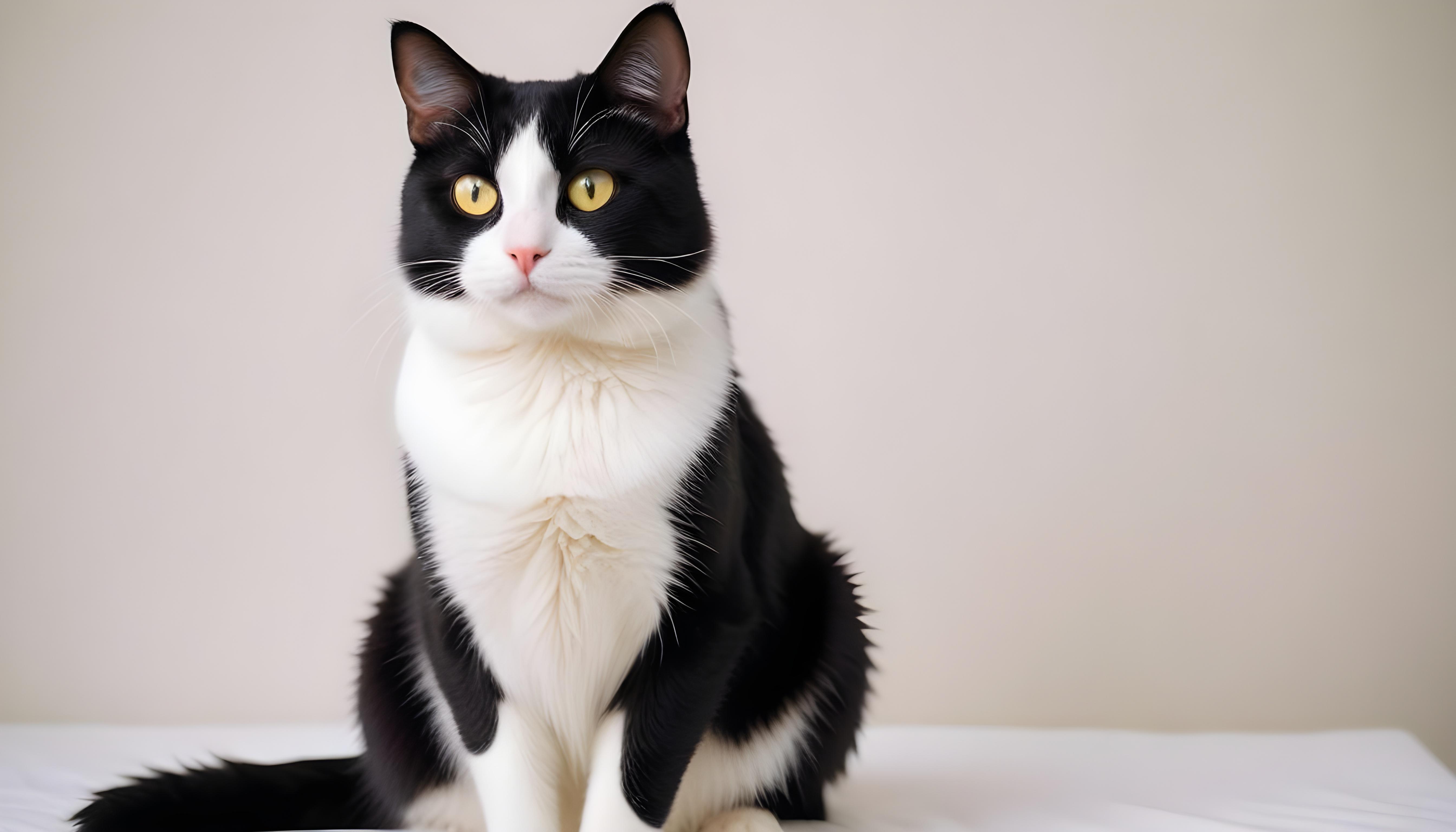 Beautiful Domestic Cat Portrait Isolated on Clean Background