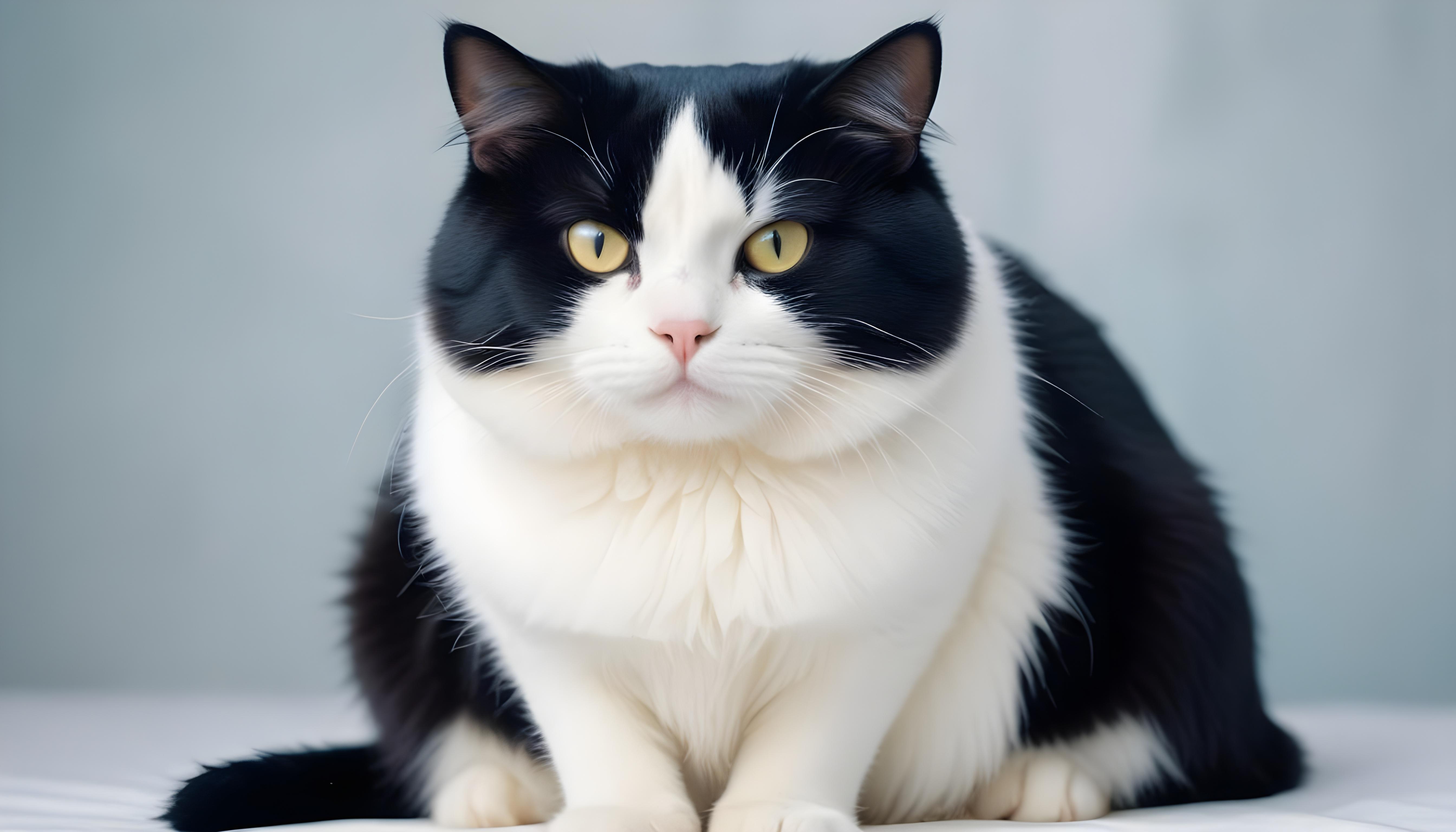 Beautiful Domestic Cat Portrait Isolated on Clean Background