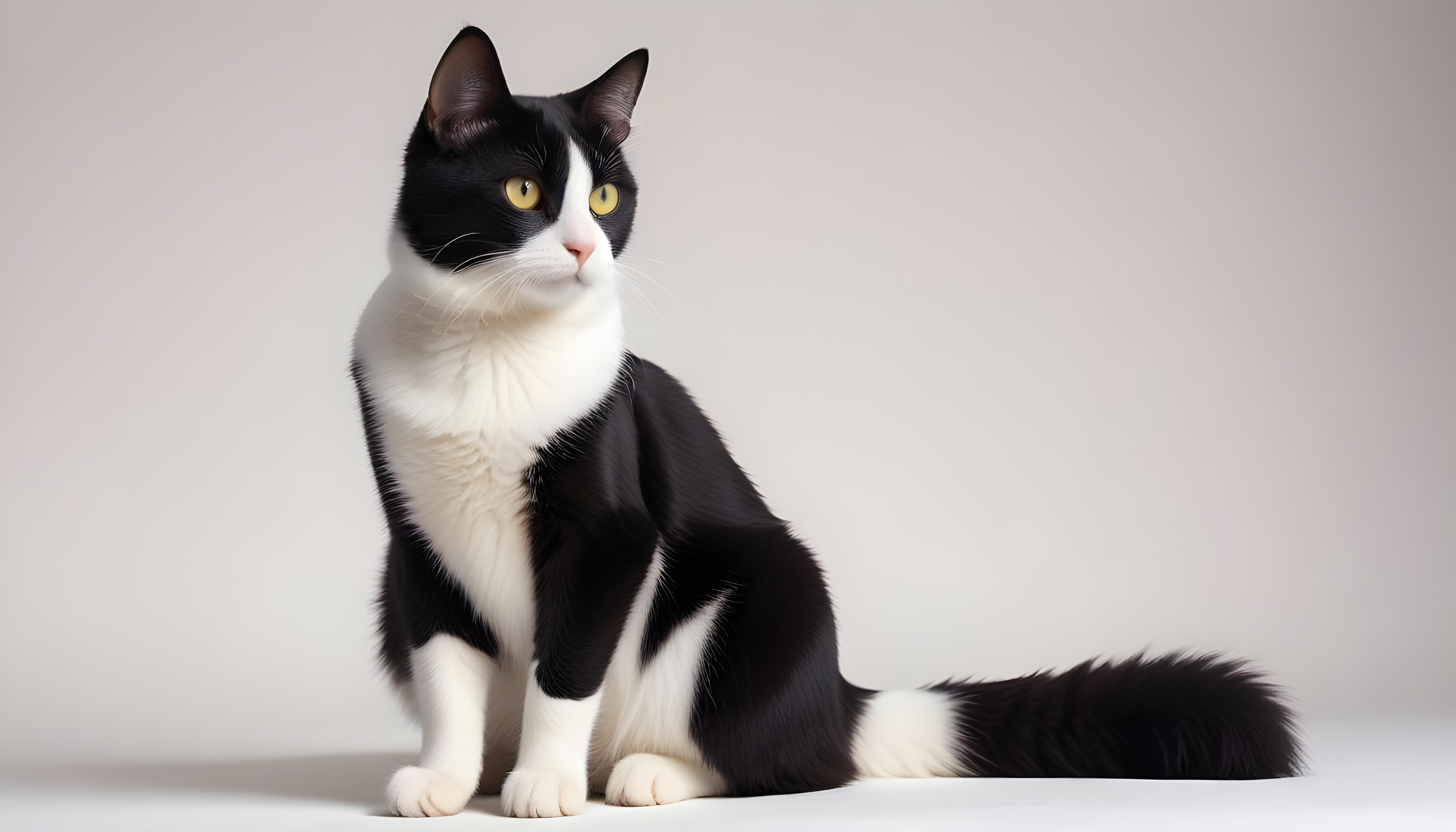 Beautiful Domestic Cat Portrait Isolated on Clean Background