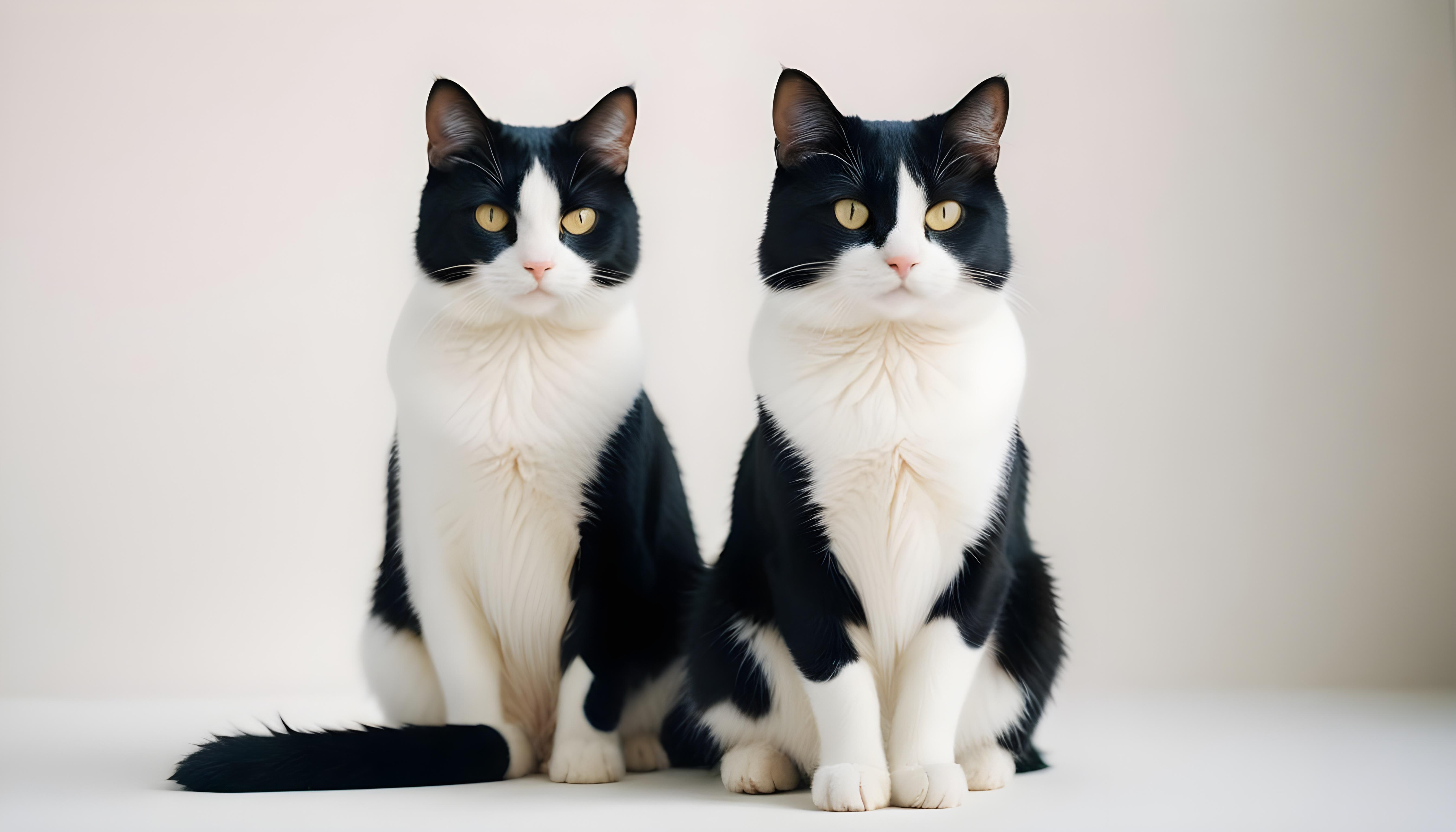 Beautiful Domestic Cat Portrait Isolated on Clean Background