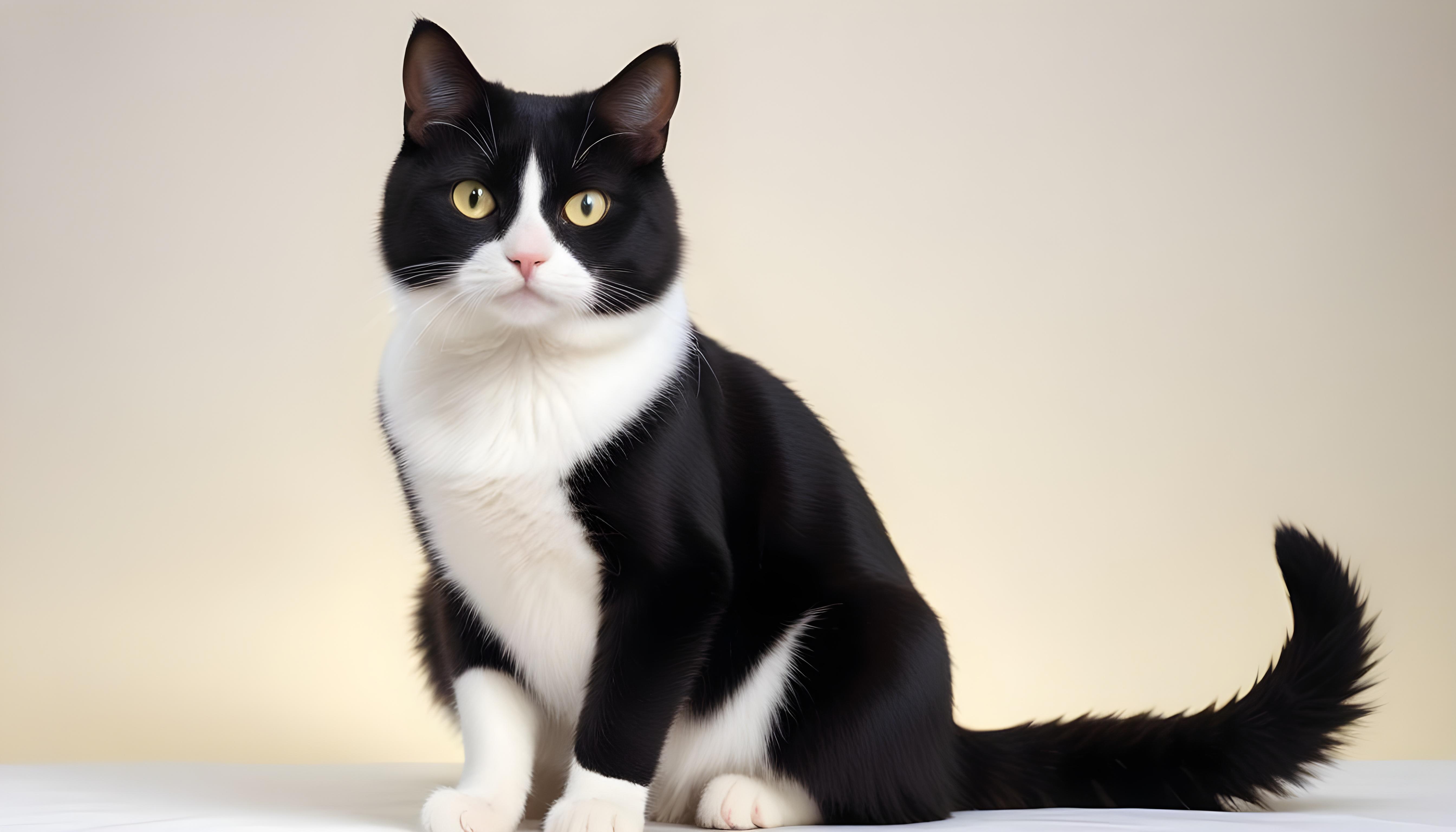 Beautiful Domestic Cat Portrait Isolated on Clean Background