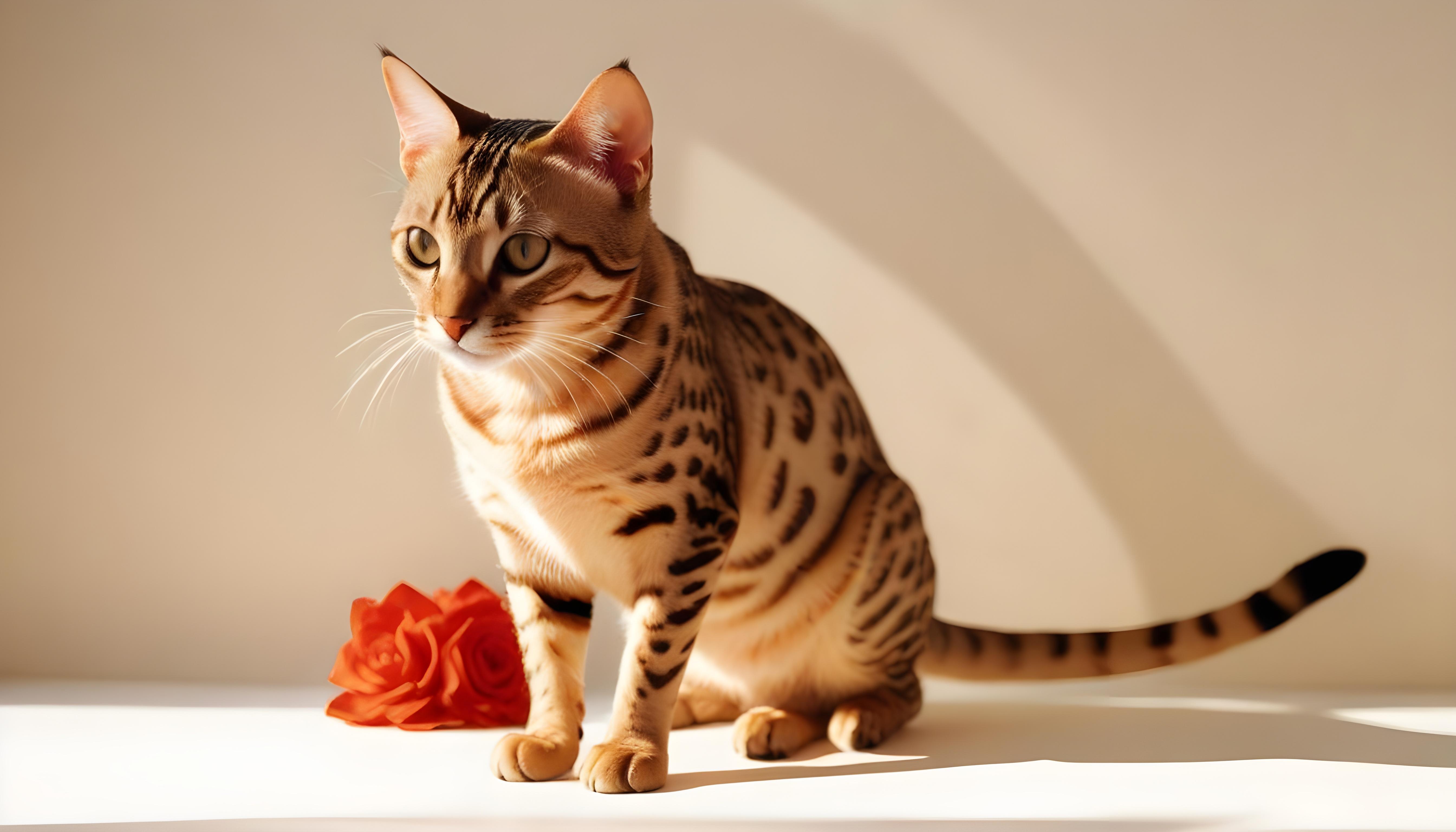 Beautiful Domestic Cat Portrait Isolated on Clean Background