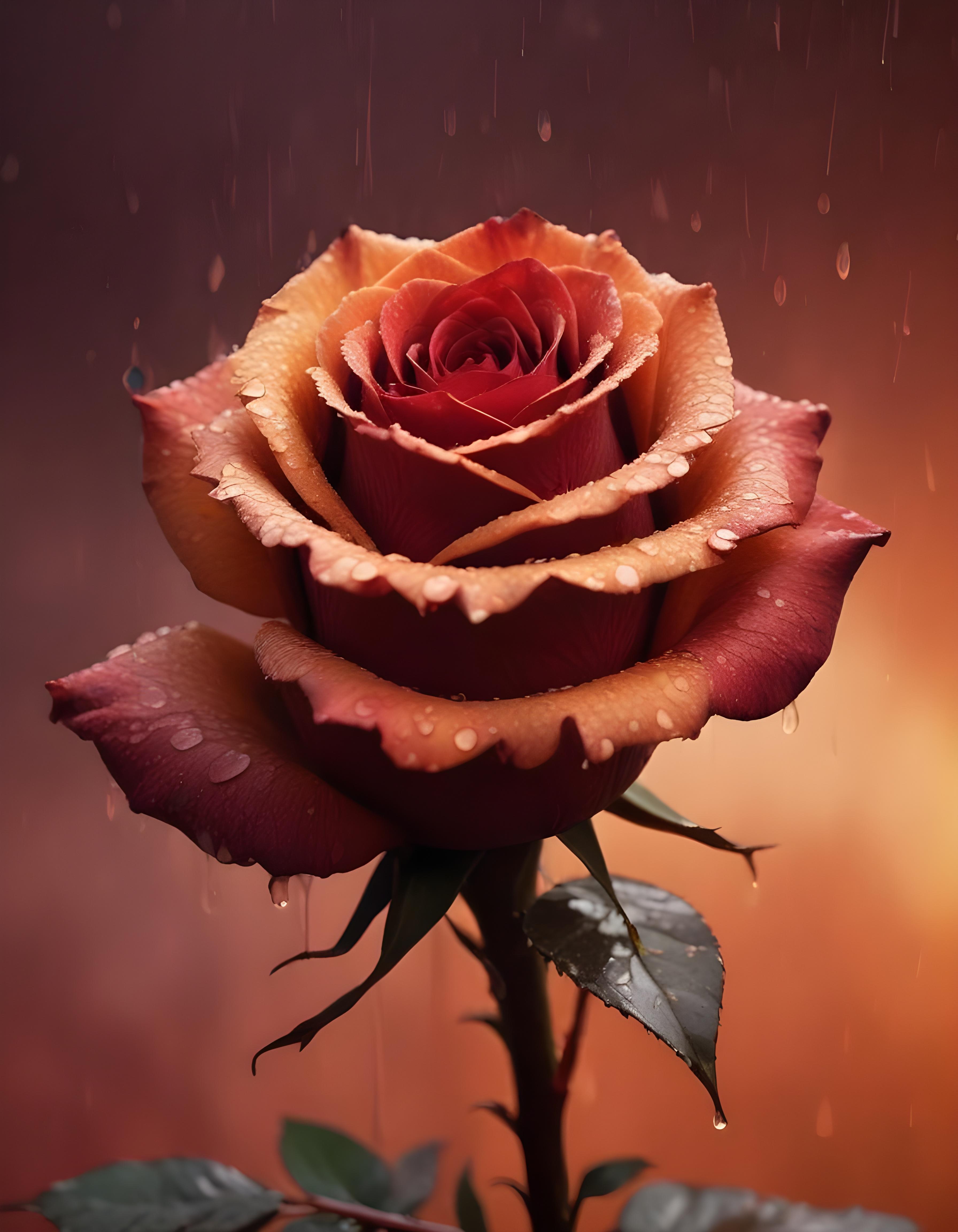 Dark Romantic Rose Flower Artwork with Dramatic Lighting and Moody Background