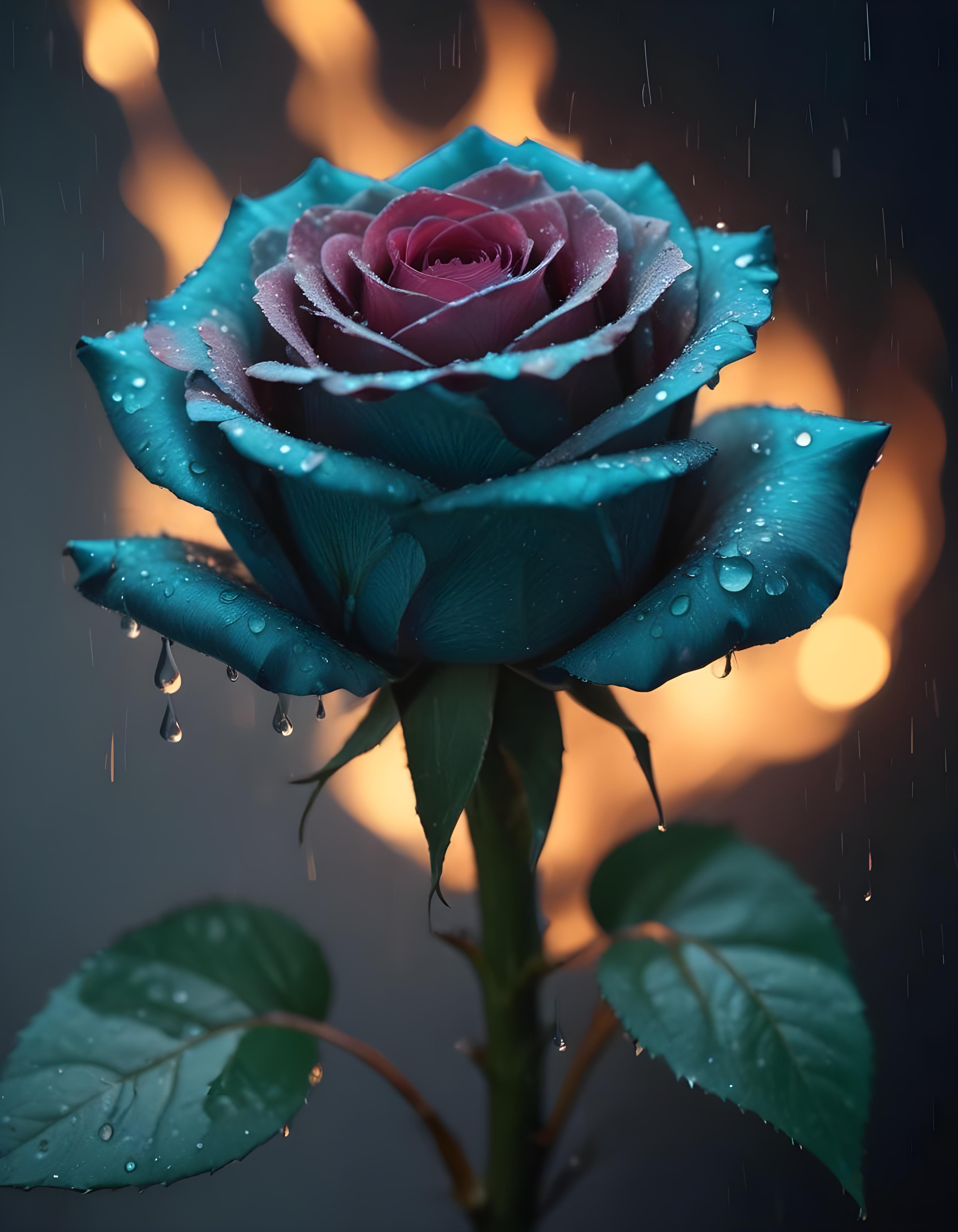 Dark Romantic Rose Flower Artwork with Dramatic Lighting and Moody Background