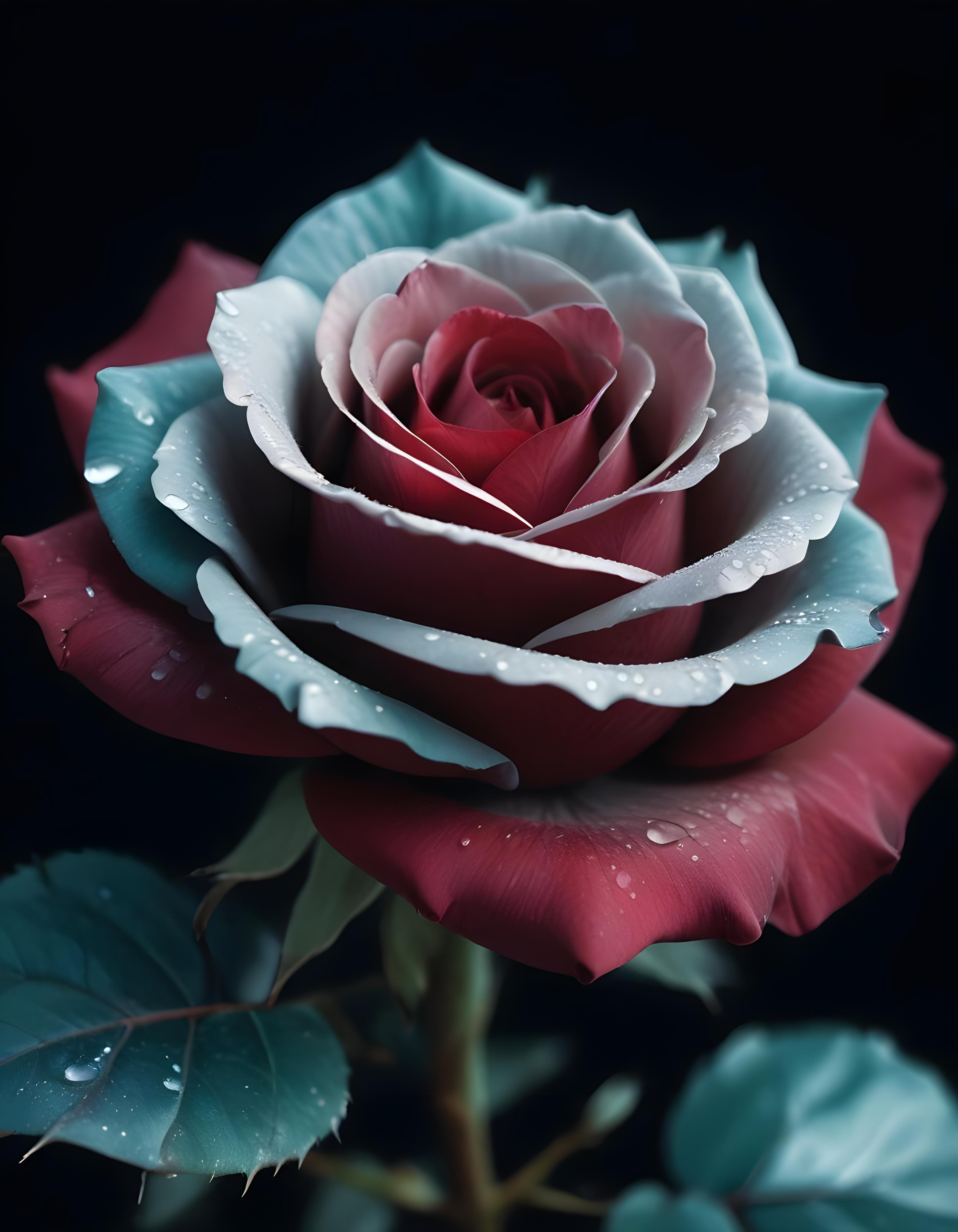 Dark Romantic Rose Flower Artwork with Dramatic Lighting and Moody Background