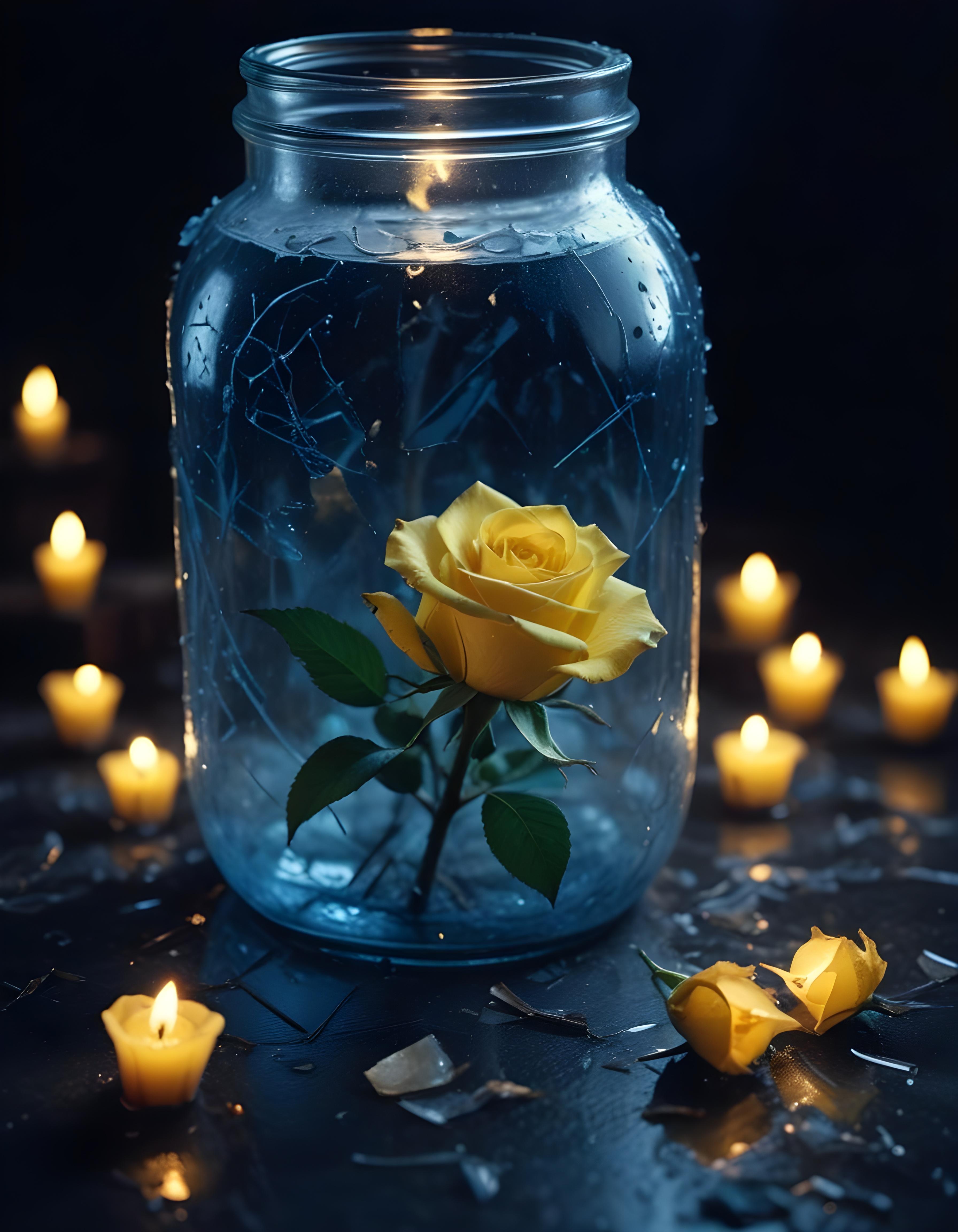 Dark Romantic Rose Flower Artwork with Dramatic Lighting and Moody Background