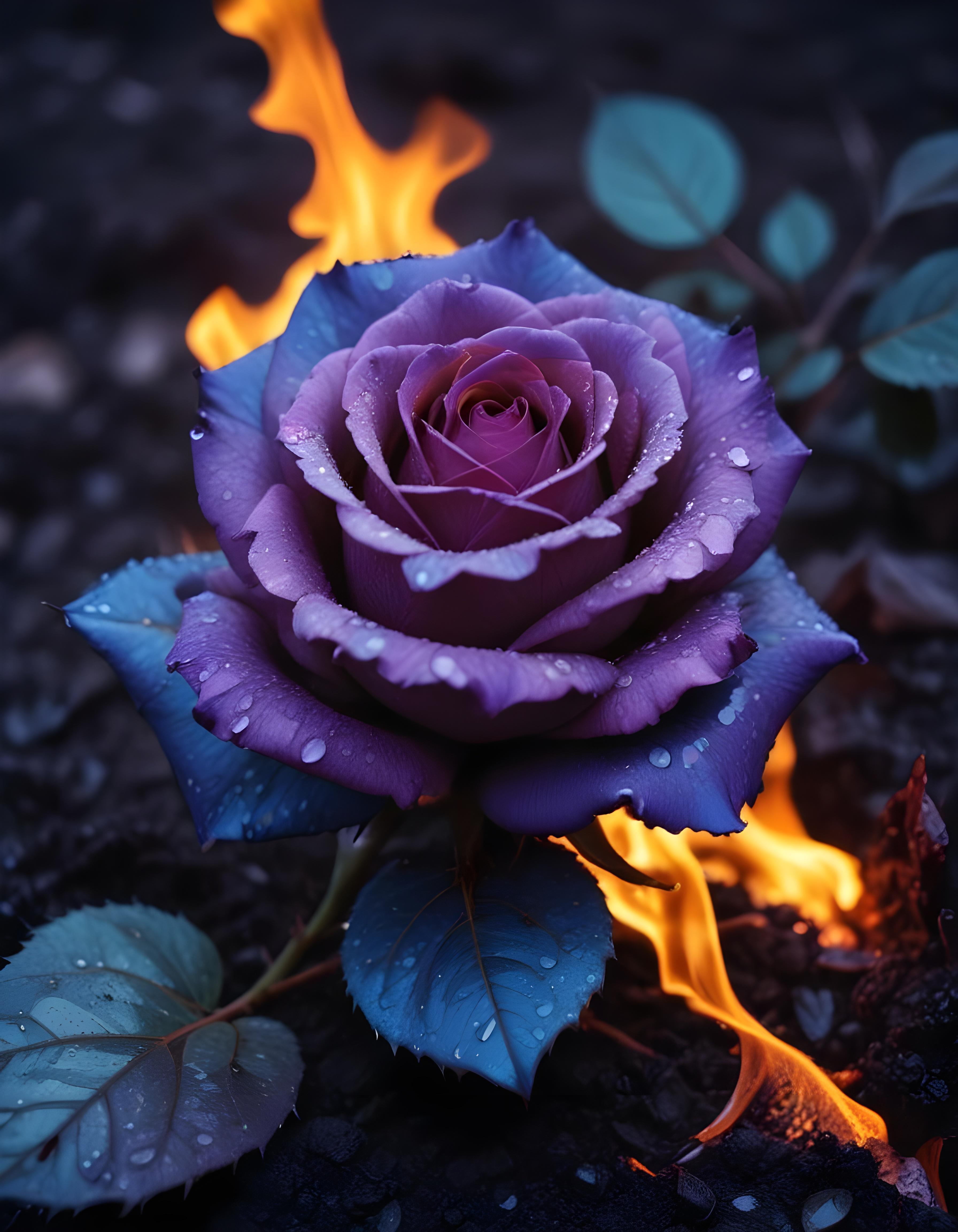 Dark Romantic Rose Flower Artwork with Dramatic Lighting and Moody Background