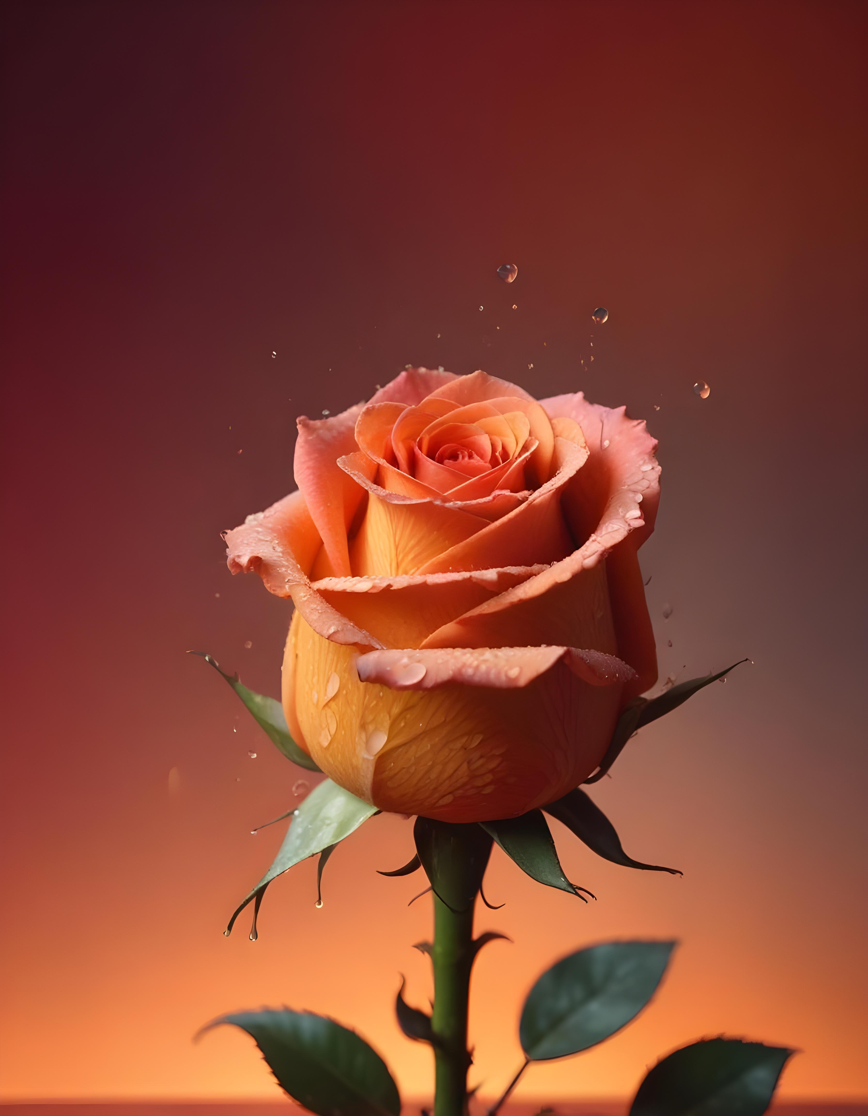 Dark Romantic Rose Flower Artwork with Dramatic Lighting and Moody Background